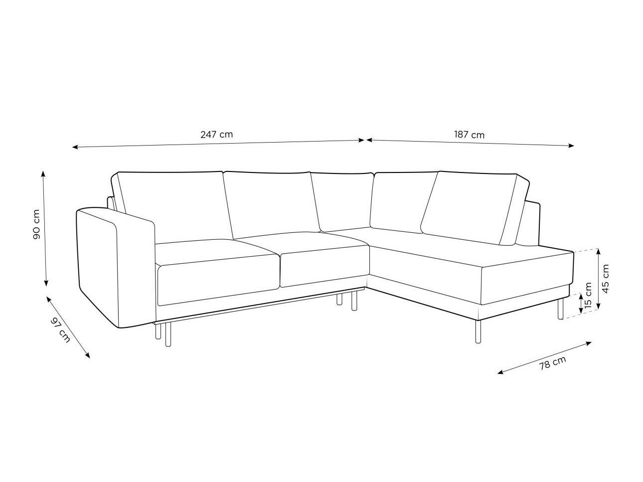 Угловой диван Beckley 104 (Bluvel 89)