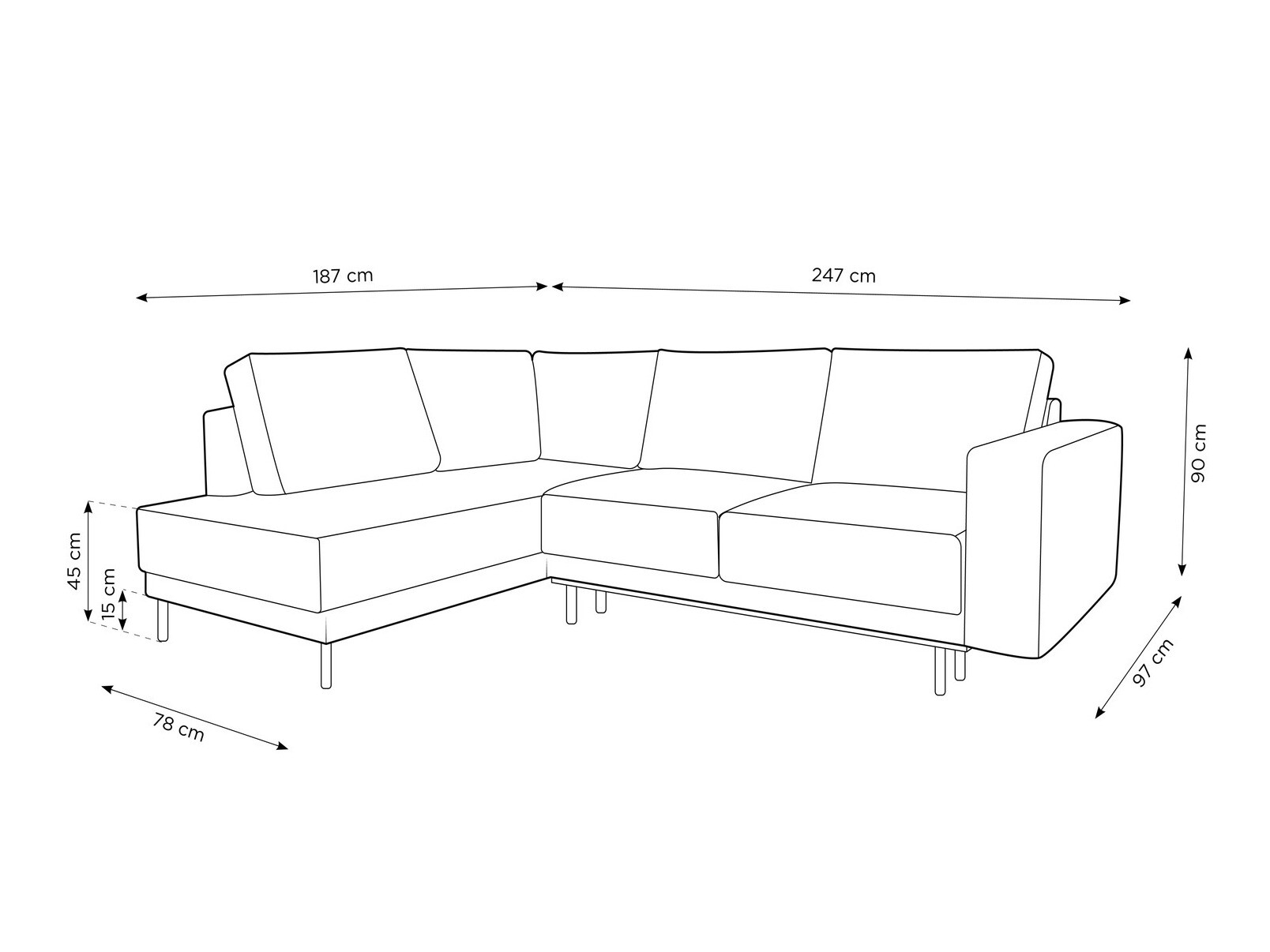 Угловой диван Beckley 104 (Megan 361)