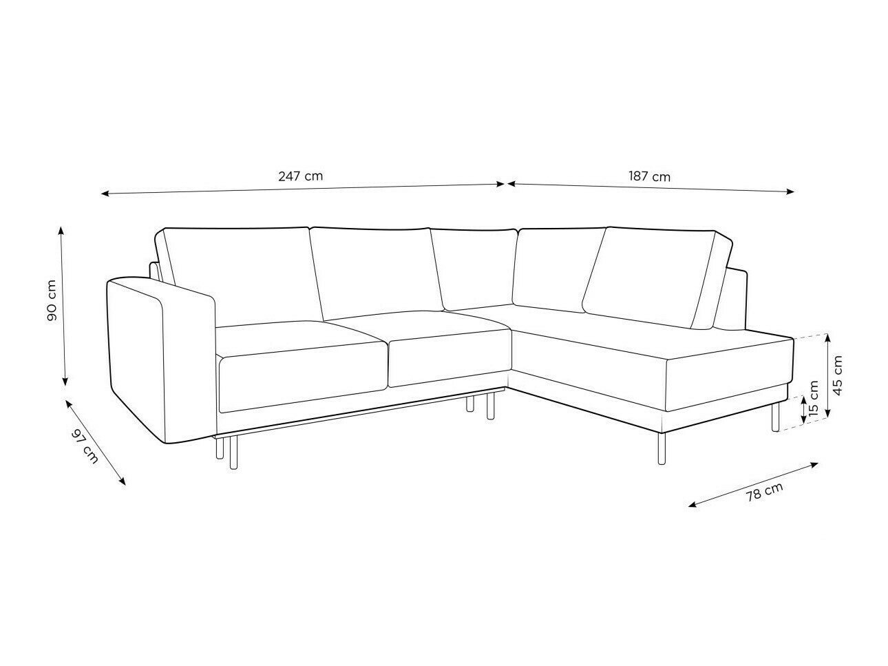 Угловой диван Beckley 104 (Megan 368)