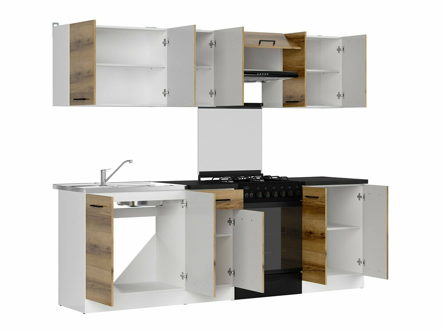 Virtuves komplekts Boston 498 (Tumšs delano ozols)