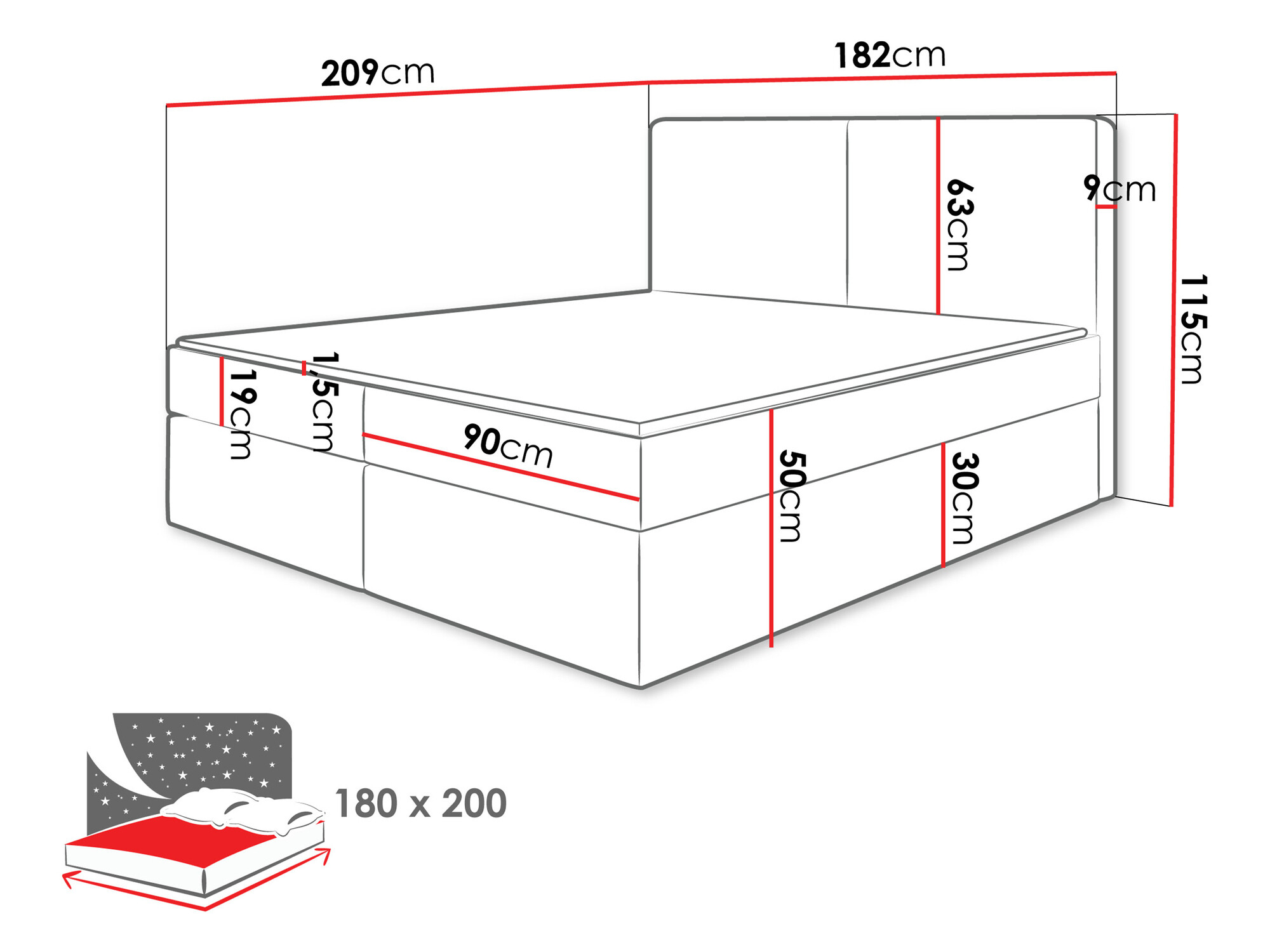 Континентальная кровать Zanesville 100 (Manila 26)