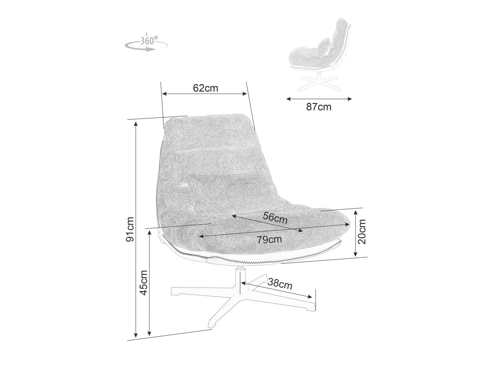Krēsls Detroit 508 (Tumši oranžs)