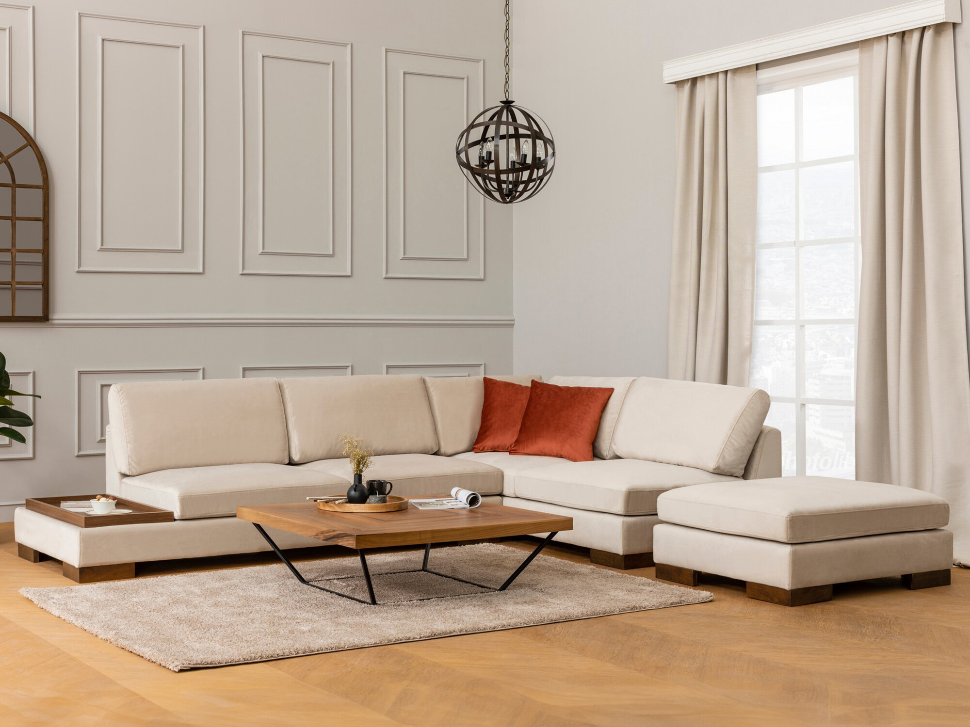 Угловой диван Altadena 448 (Бежевый)