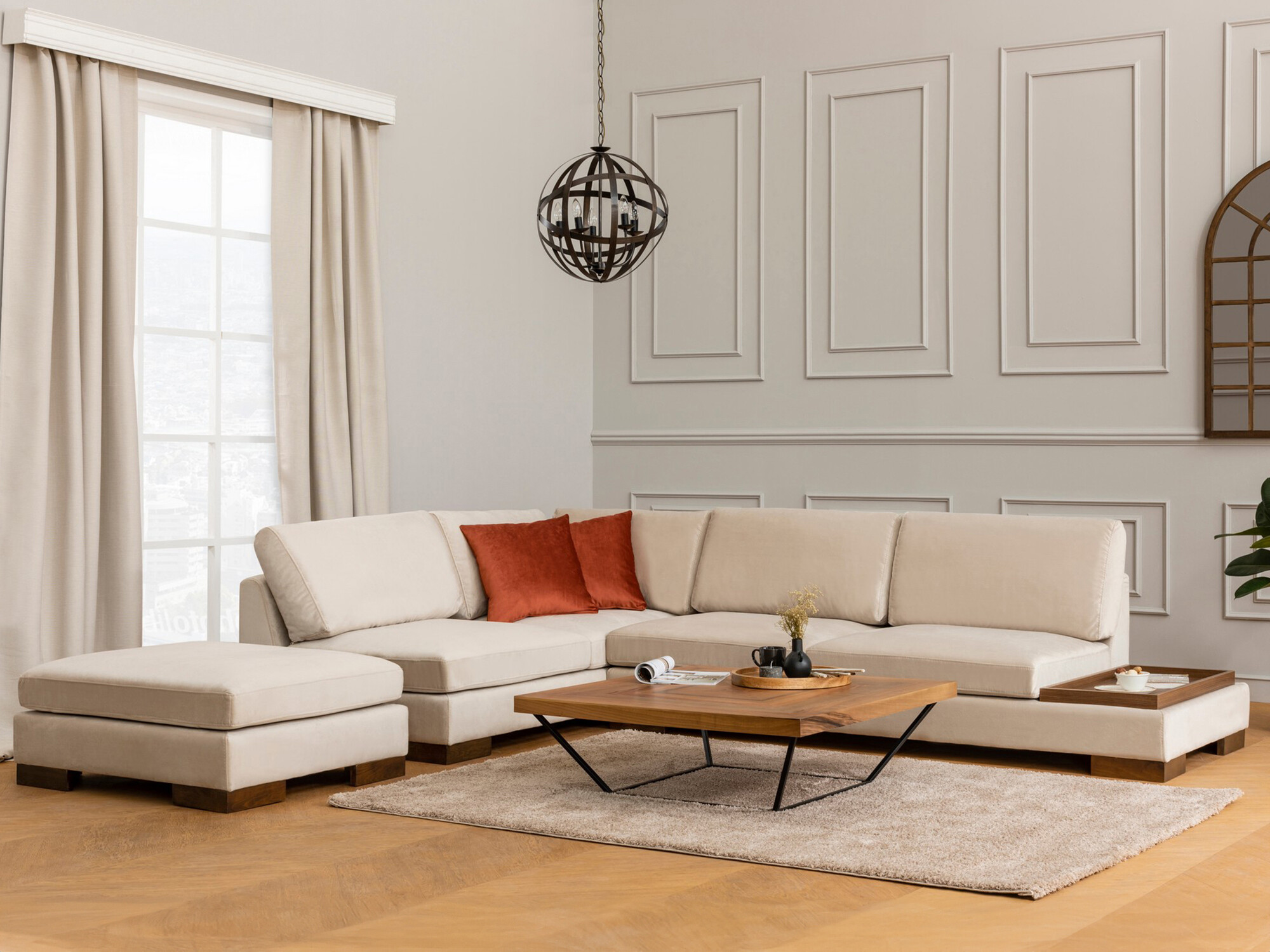 Угловой диван Altadena 448 (Бежевый)