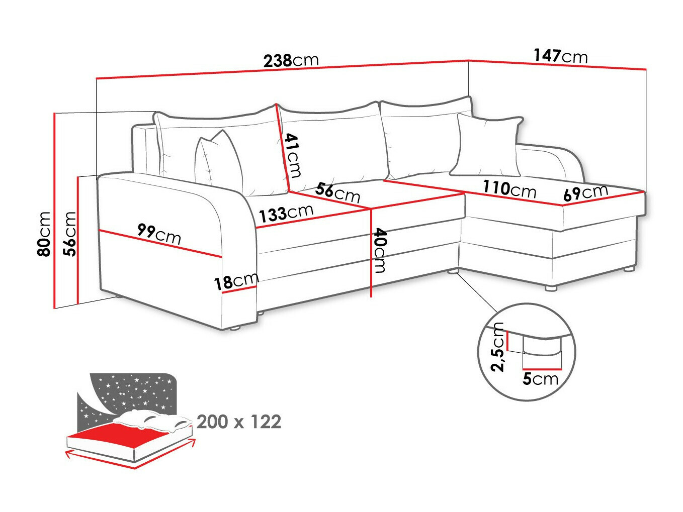 Угловой диван Comfivo 203 (Poso 22)