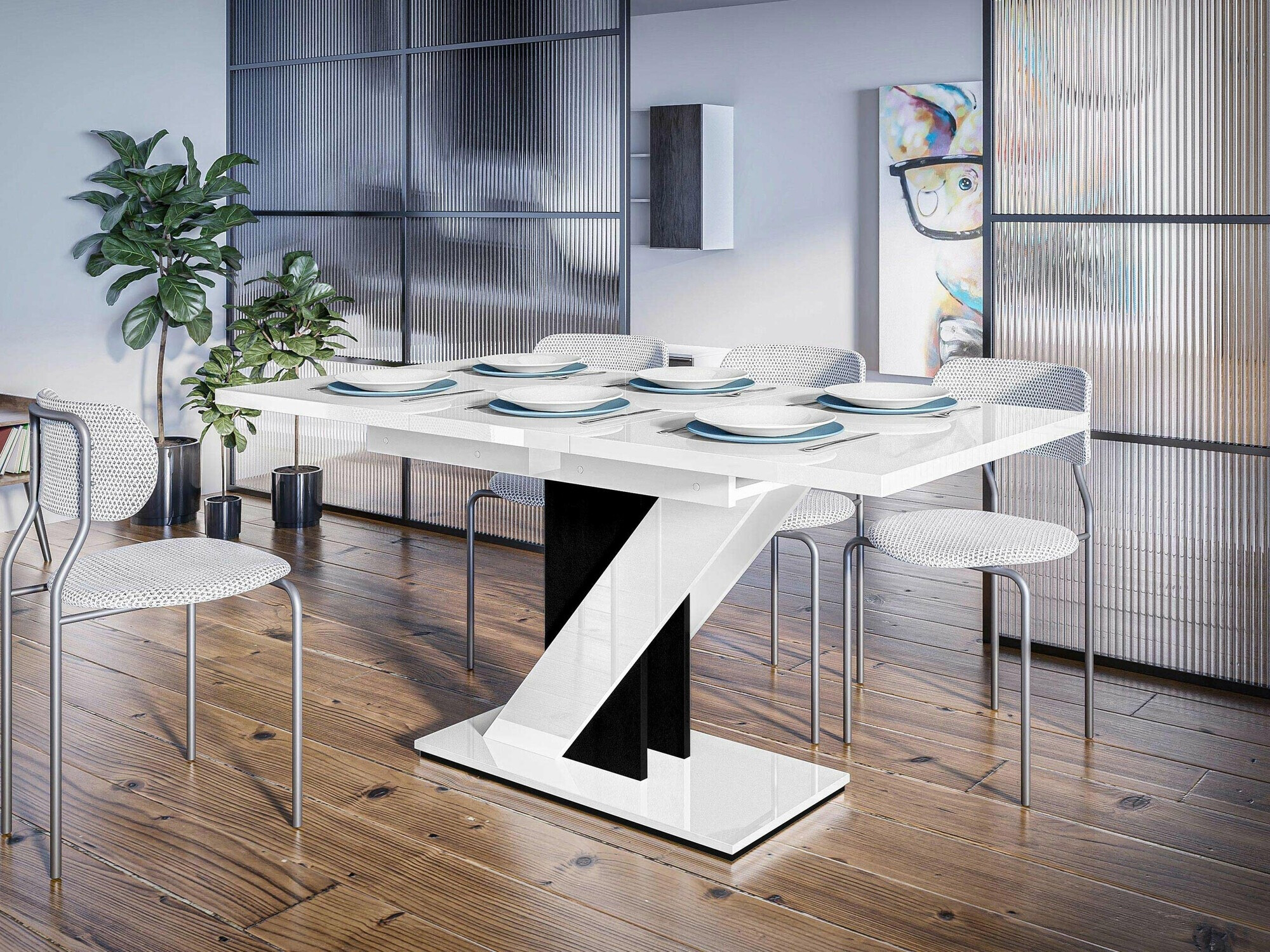 Cтол Goodyear 105 (Глянцевый белый + Глянцевый черный)