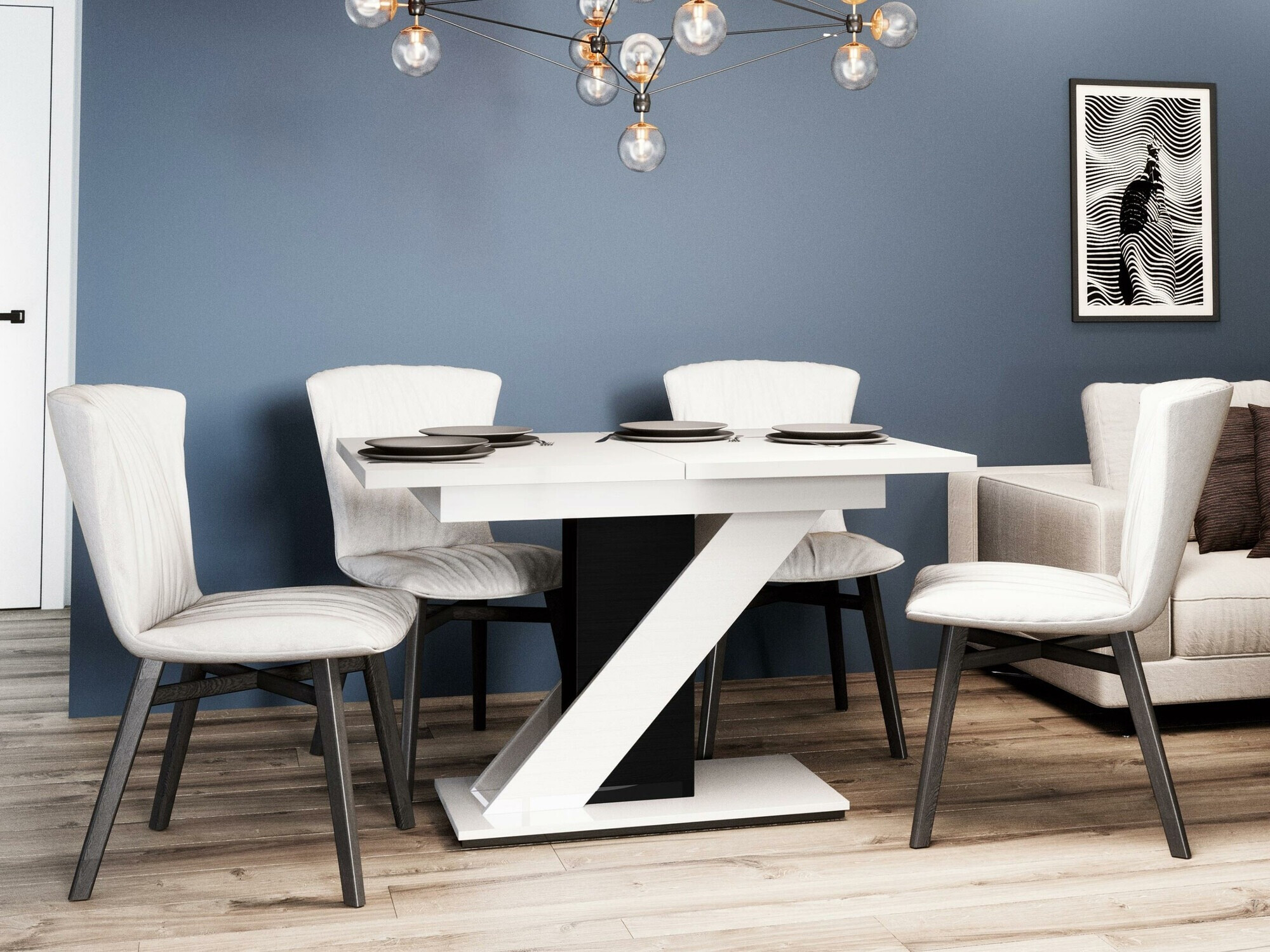 Cтол Goodyear 105 (Глянцевый белый + Глянцевый черный)