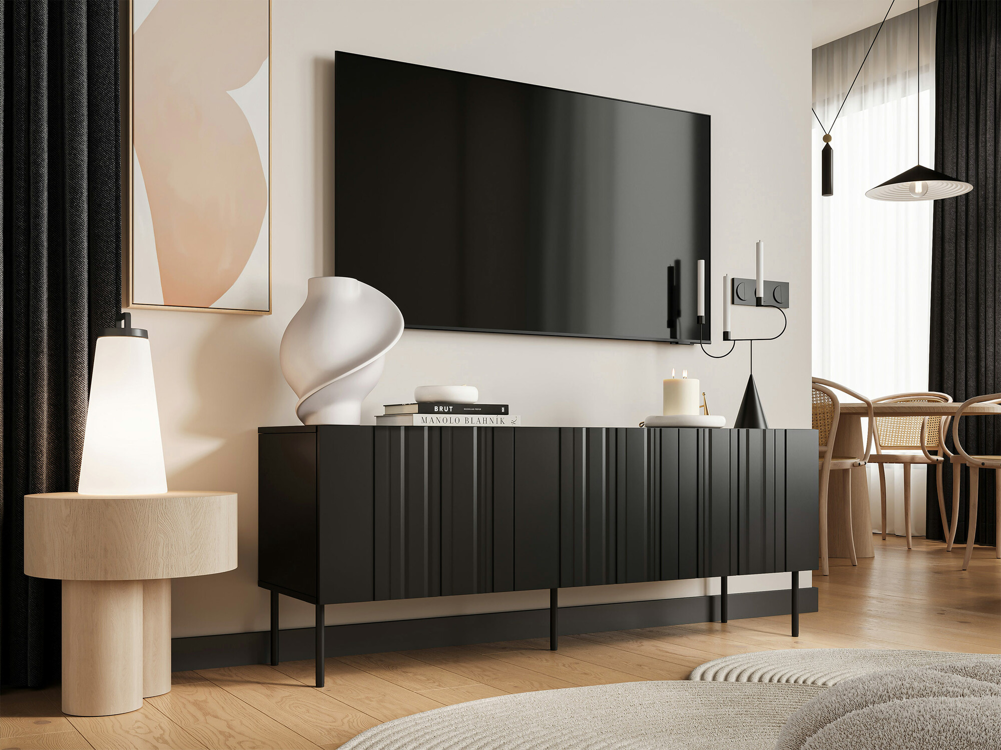 TV galds Evavese 102 (Melns)