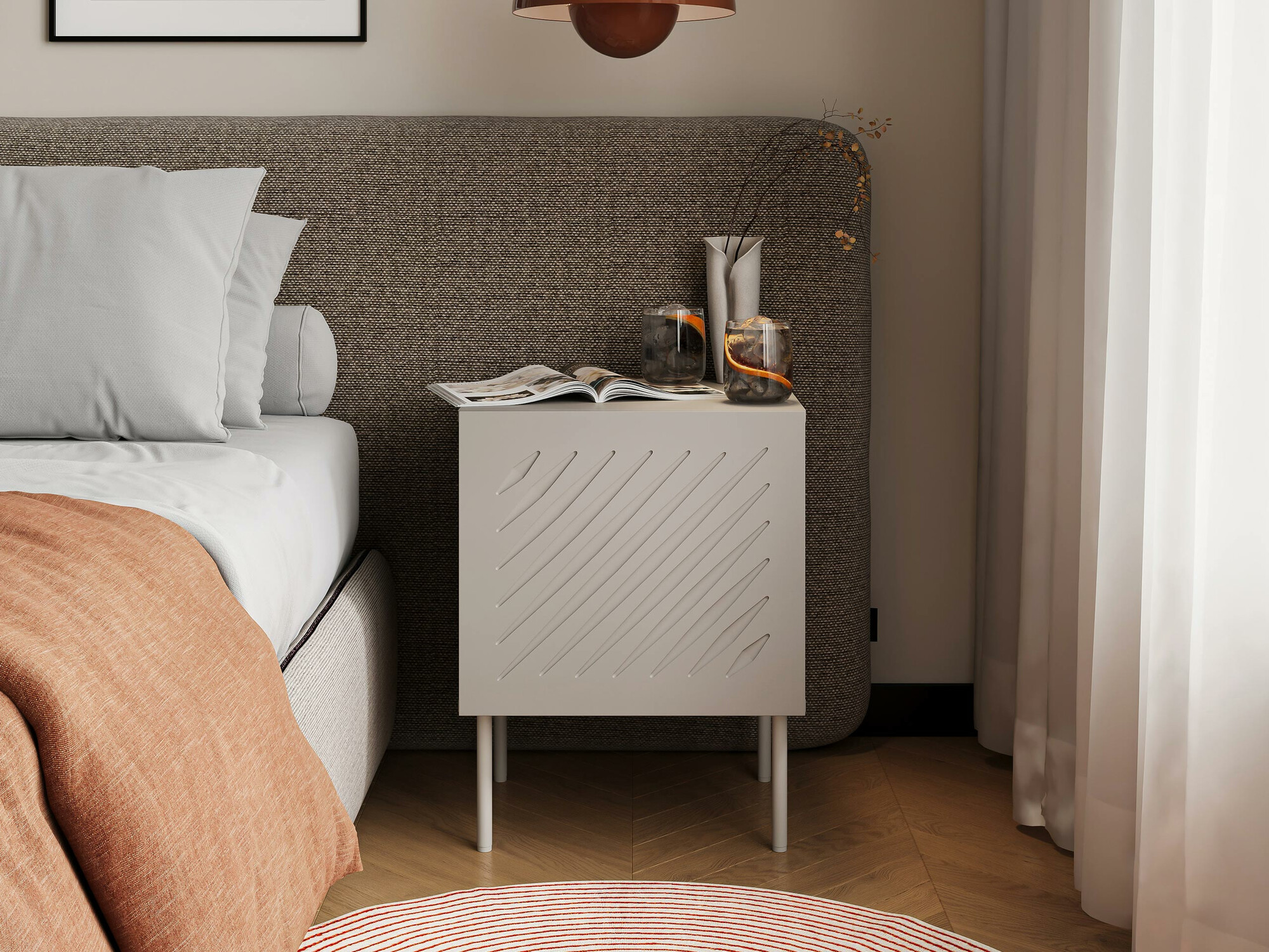 Комплект прикроватных тумбочек Tolfelo 104 (Бежевый)