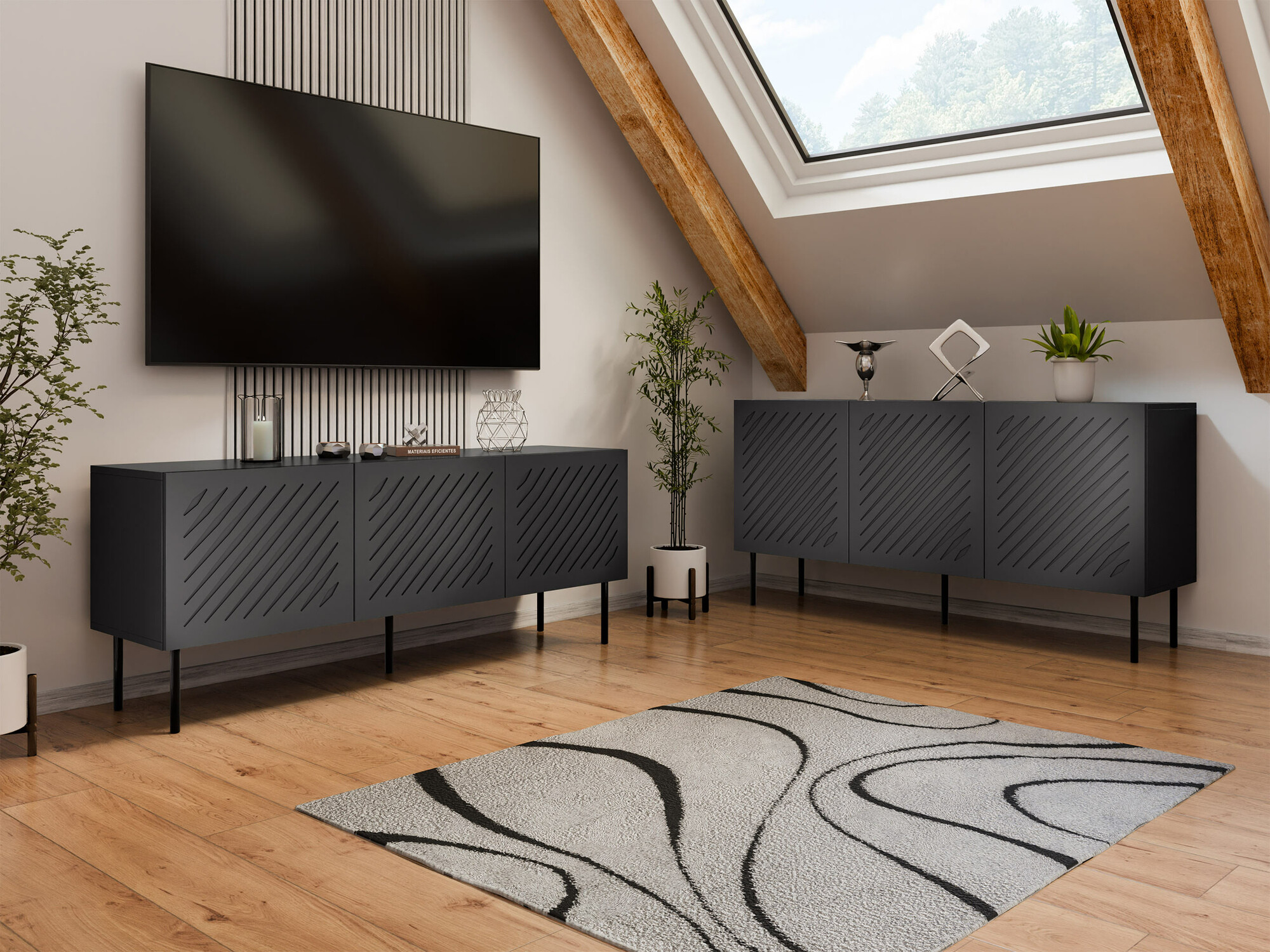 TV galds Tolfelo 102 (Melns)