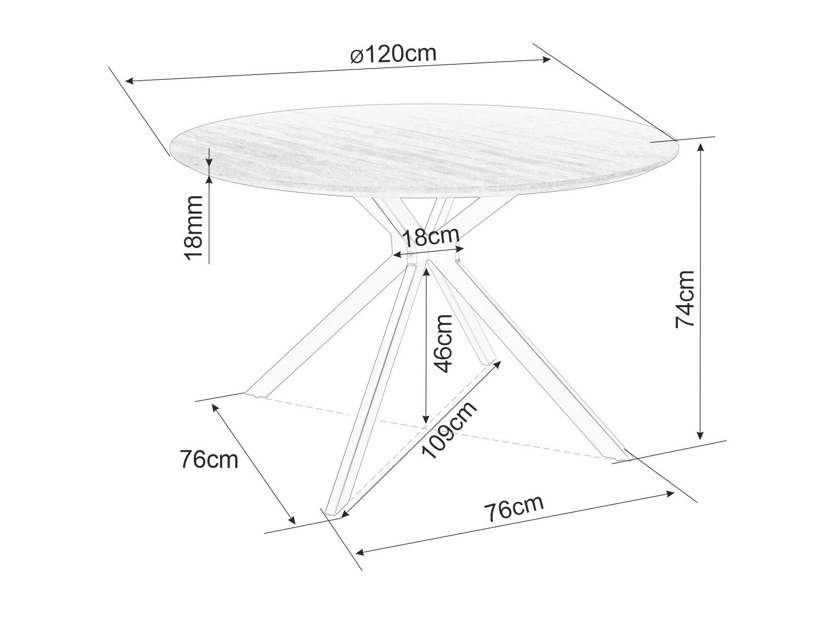 Galds Detroit 285 (Ozols)