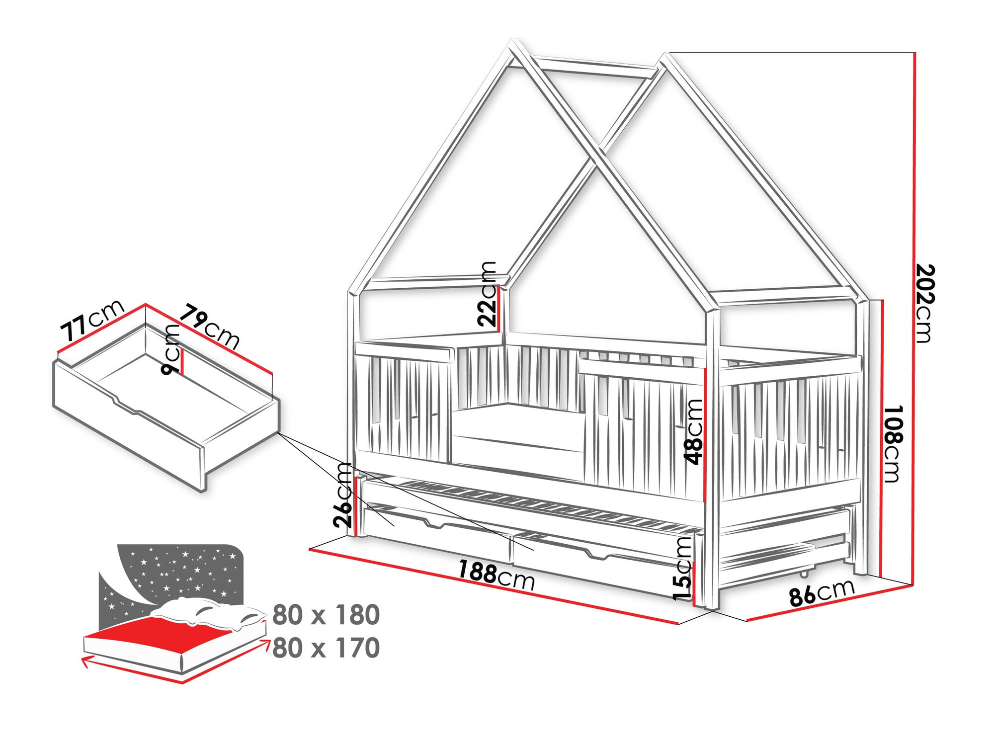 Кровать Vista 115 (Белый)