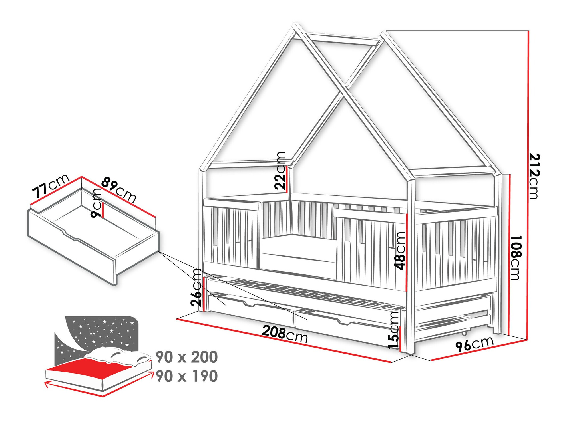Кровать Vista 115 (Белый)