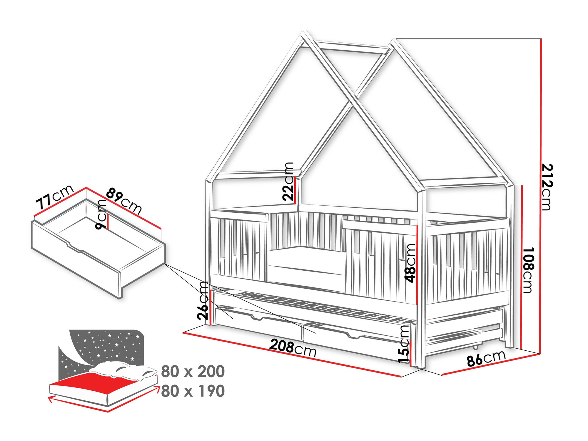 Кровать Vista 115 (Сосна)