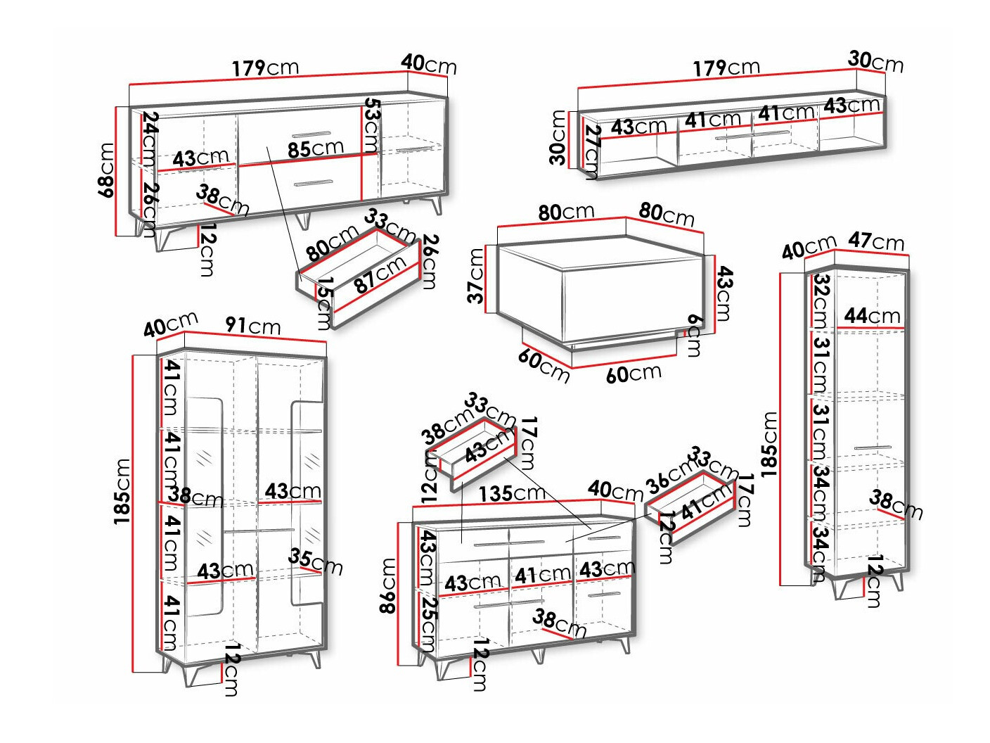 Набор для гостиной Avimora 112 (Грецкий орех)