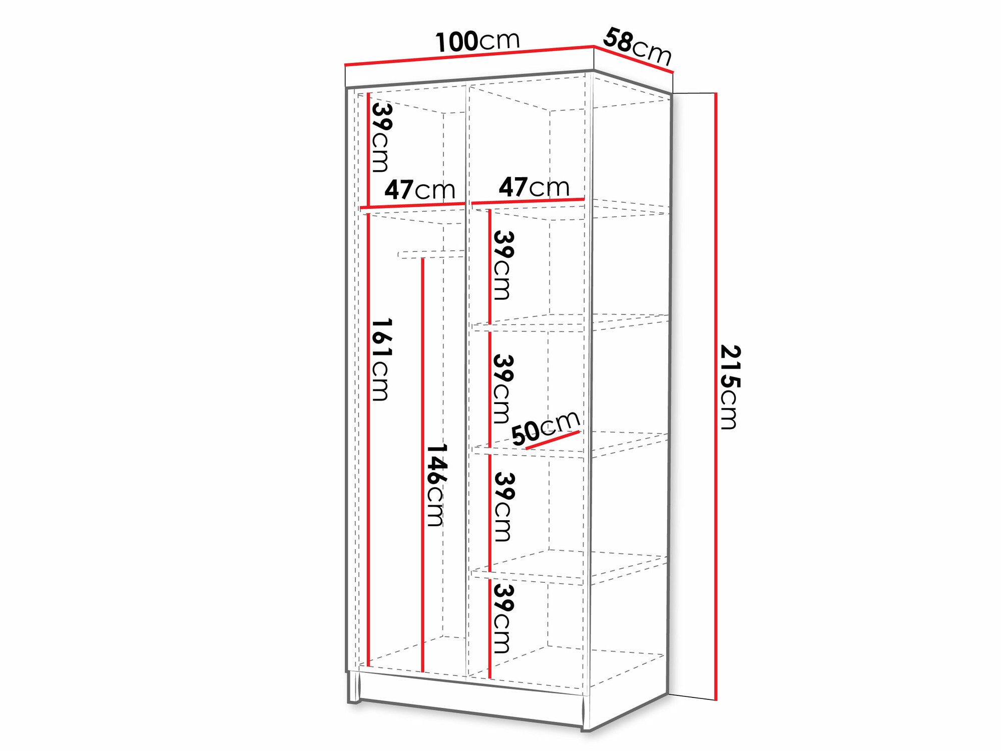 Шкаф Closico 193 (Белый + Чёрный)