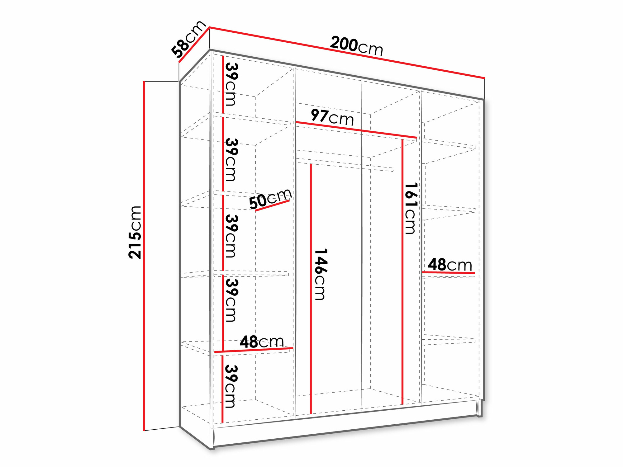 Skapis Closico 191 (Kašmirs + Melns)