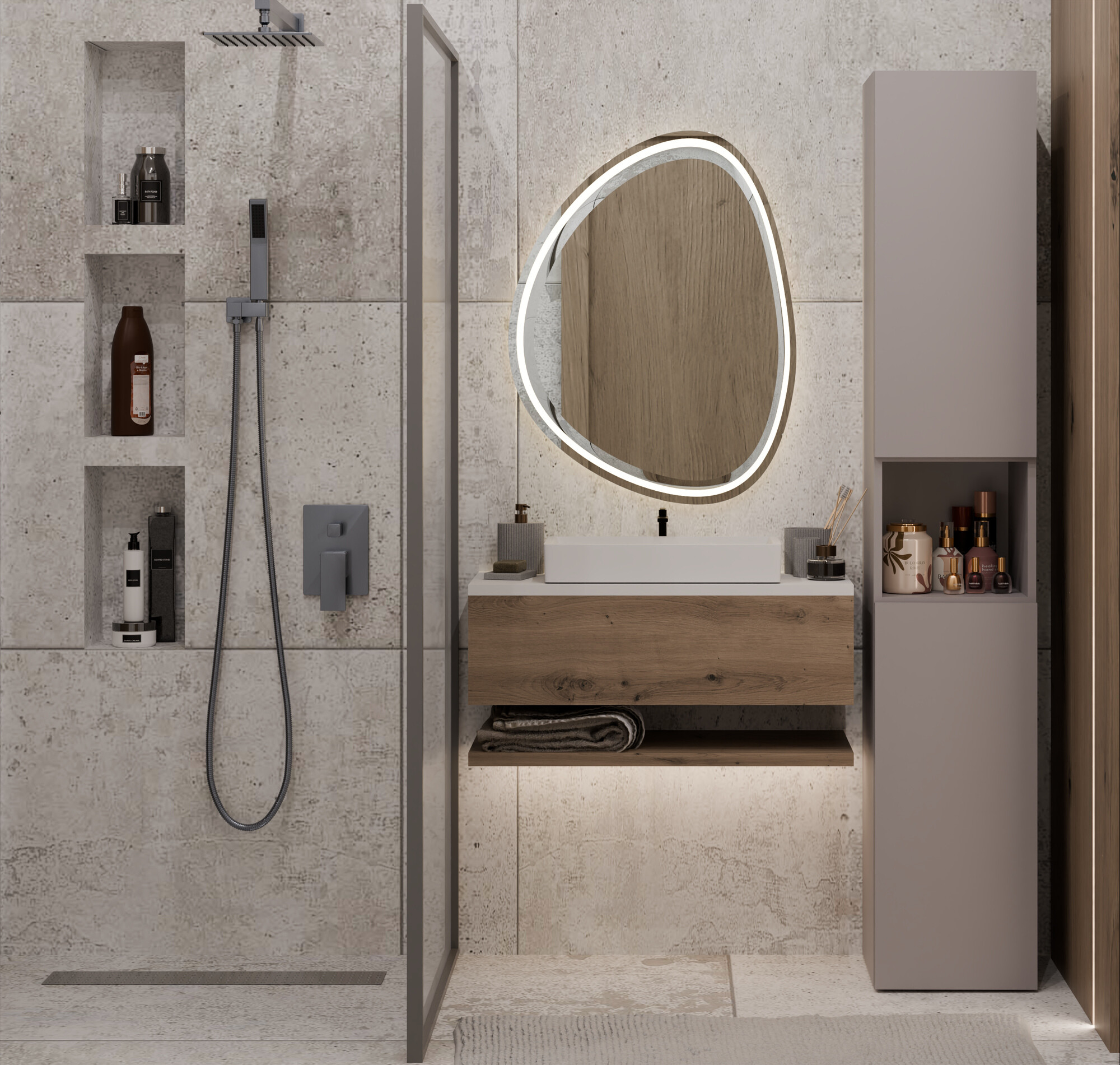 Stāvošs vannas skapītis Nolmaru 106 (Pelēks)