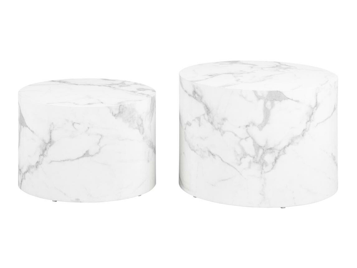 Žurnālu galdiņu komplekts Norsica 800 (Balts marmors)