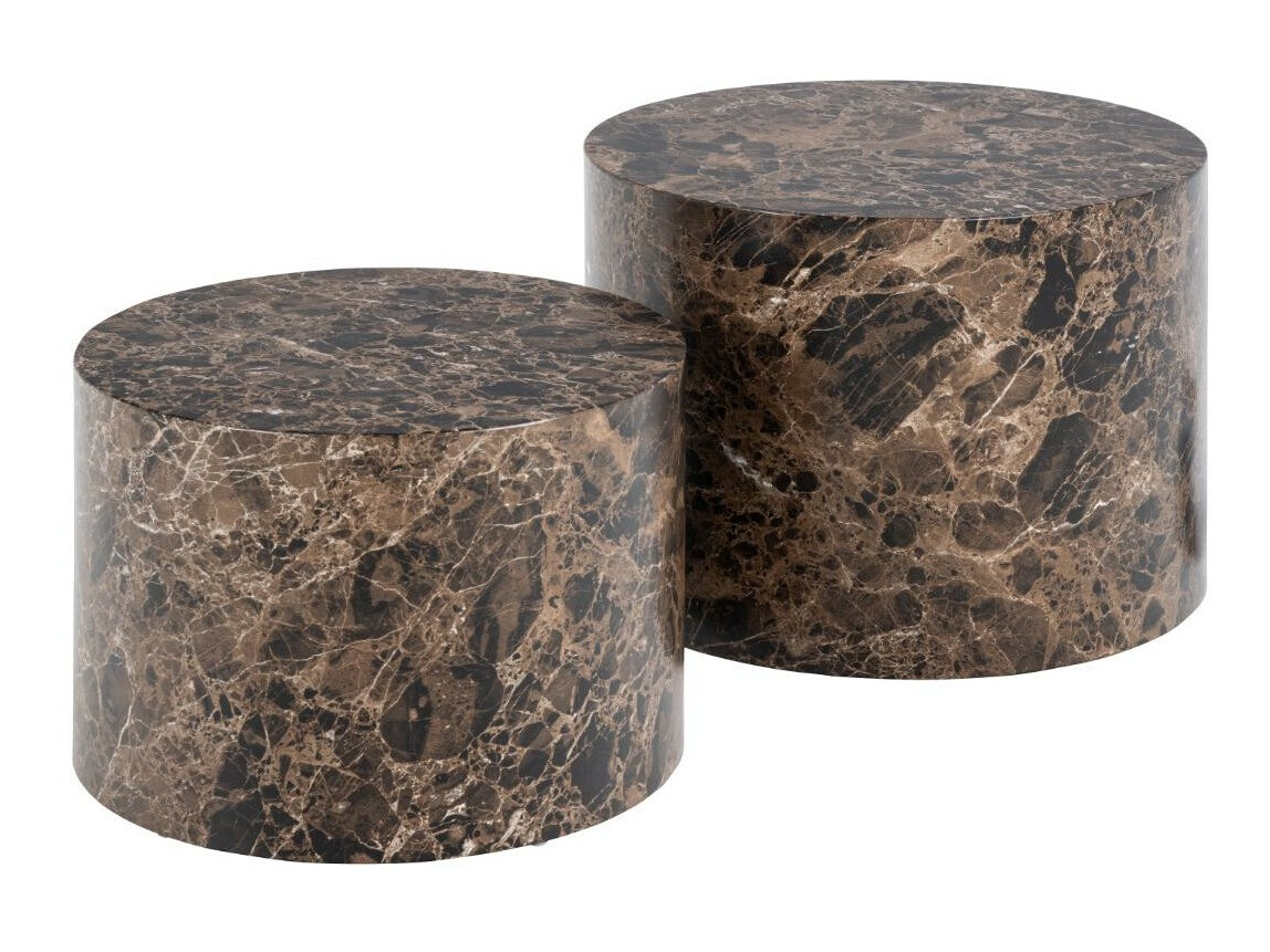Žurnālu galdiņu komplekts Norsica 800 (Brūns marmors)