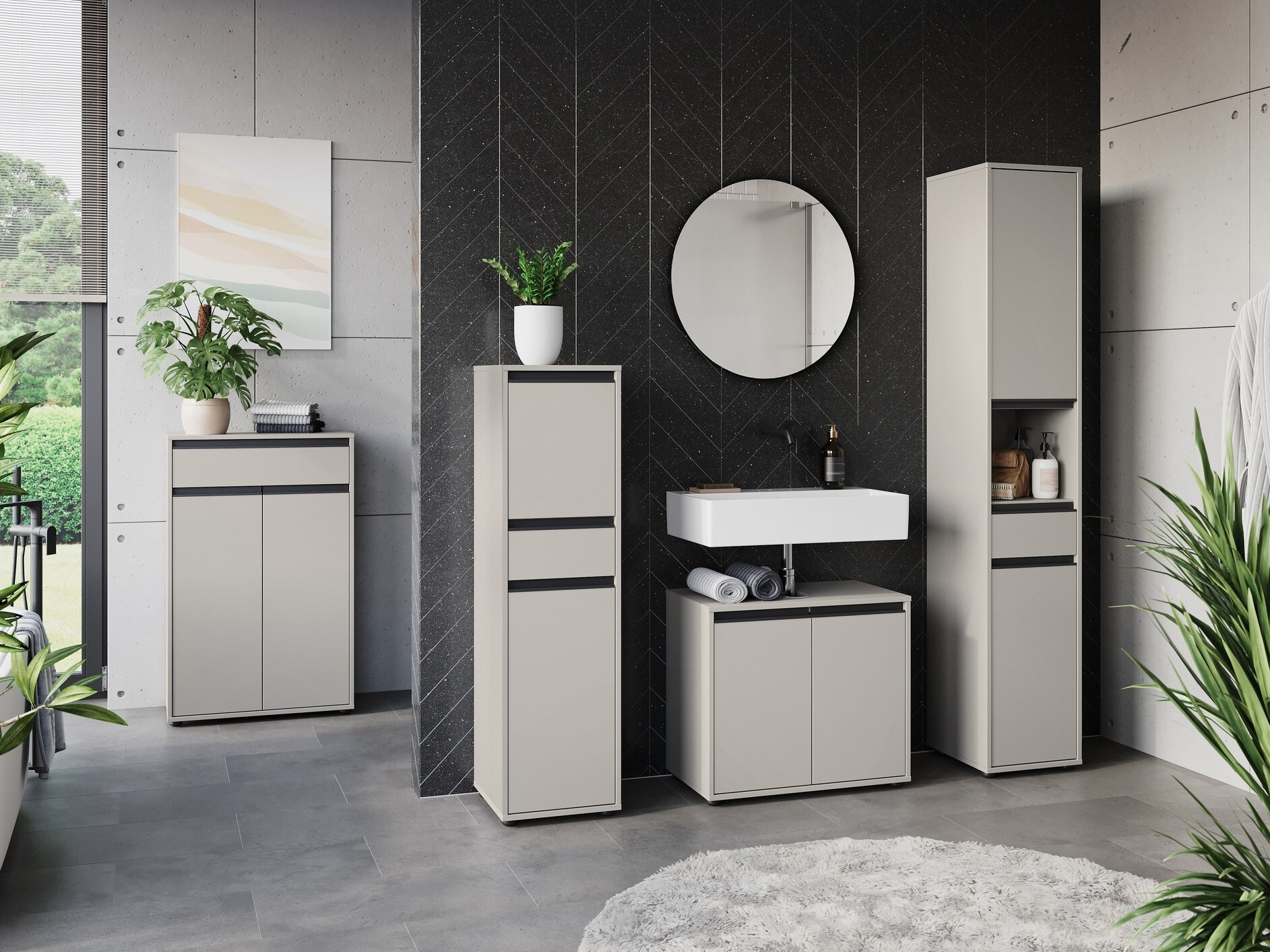 Hапольный шкафчик для ванной Tensona 100 (Светло-серый)