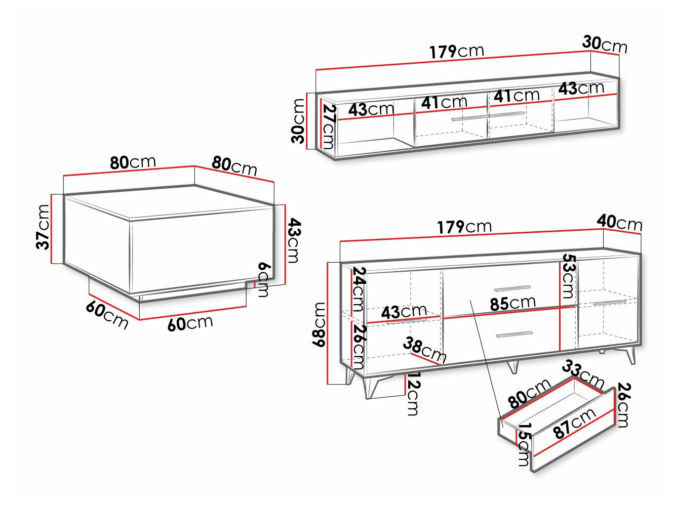 Набор для гостиной Avimora 116 (Грецкий орех)