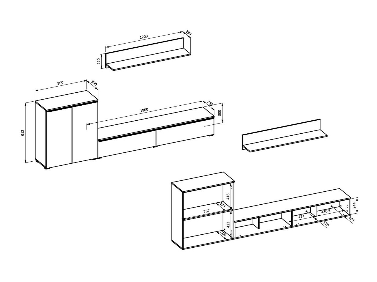Viesistabas komplekts Austin 365 (Votan ozols)