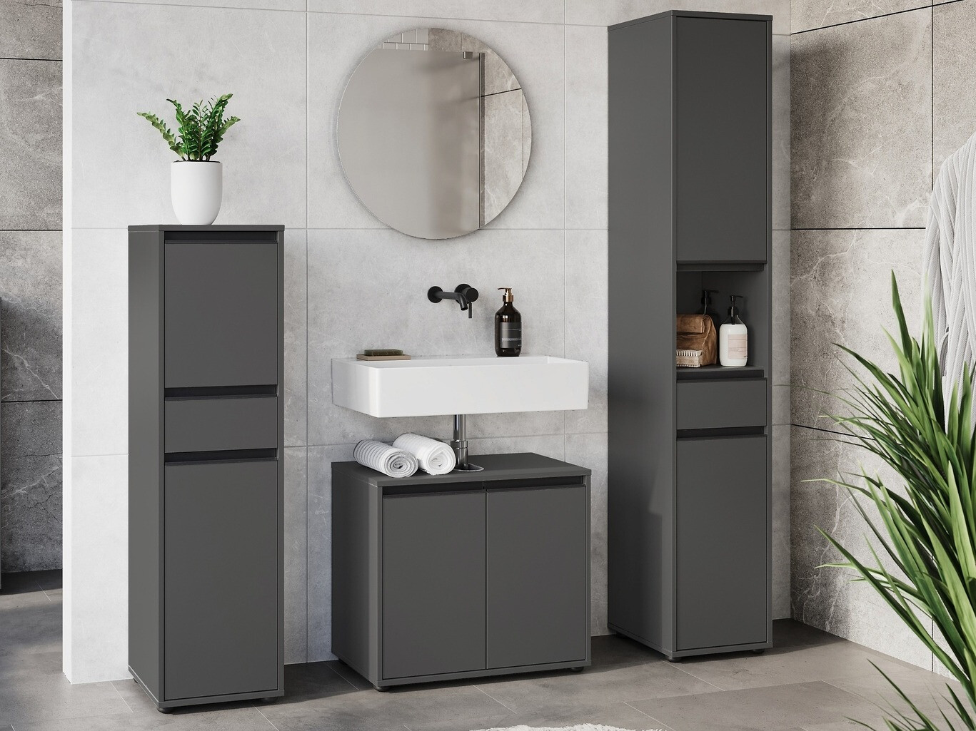 Набор для ванной комнаты Tensona 104 (Графит)