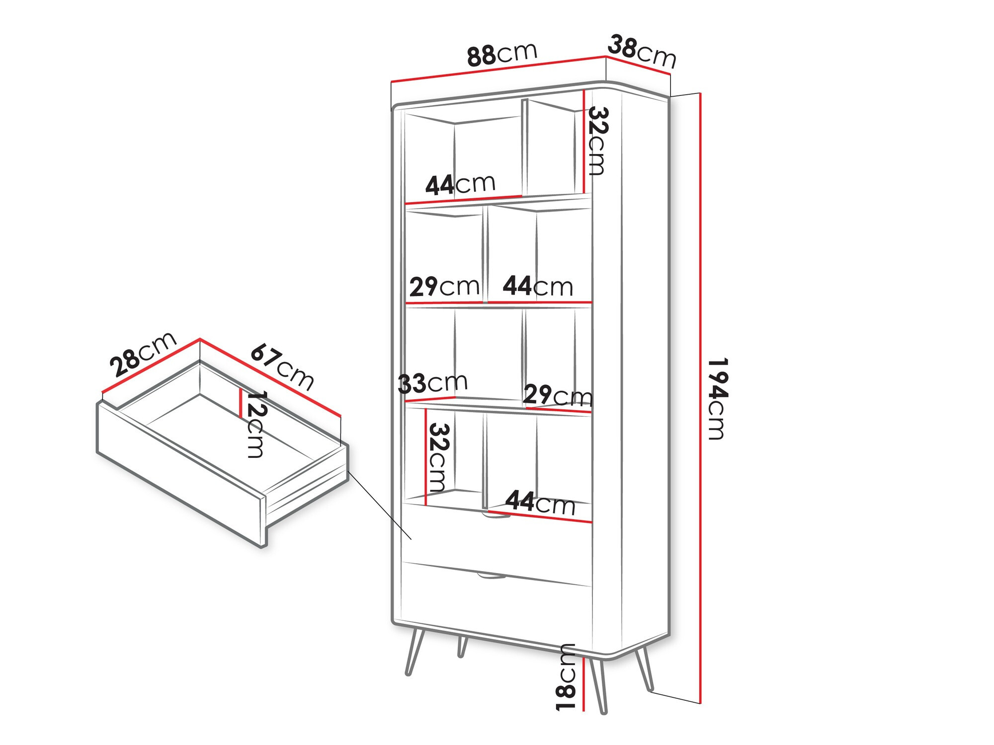 Стеллаж Versoe 103 (Графит)