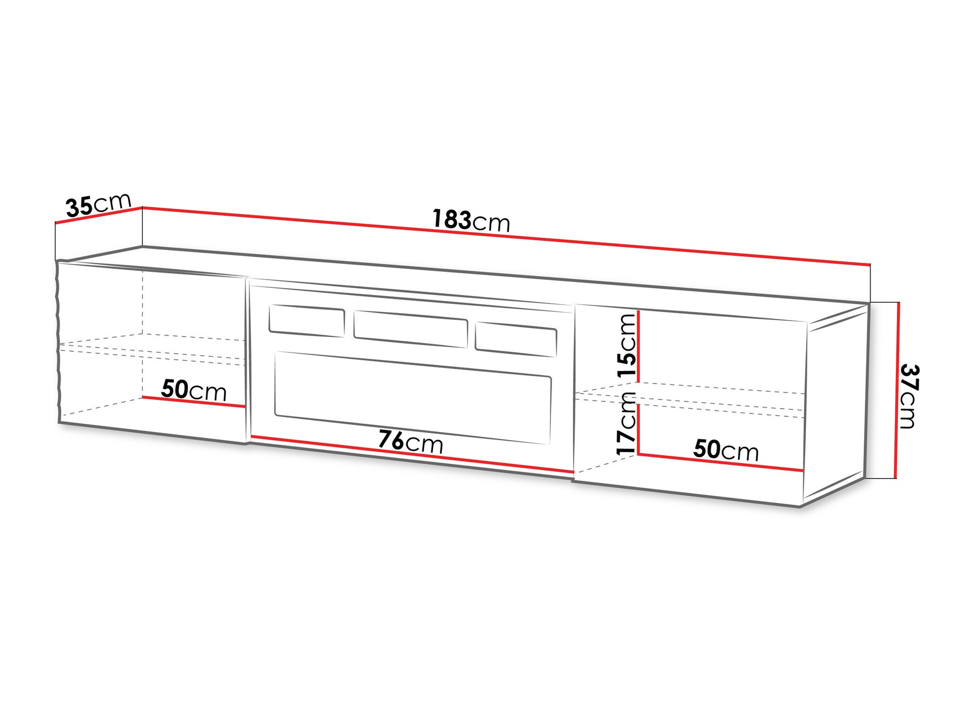 TV galds Charlotte 206 (Balts)