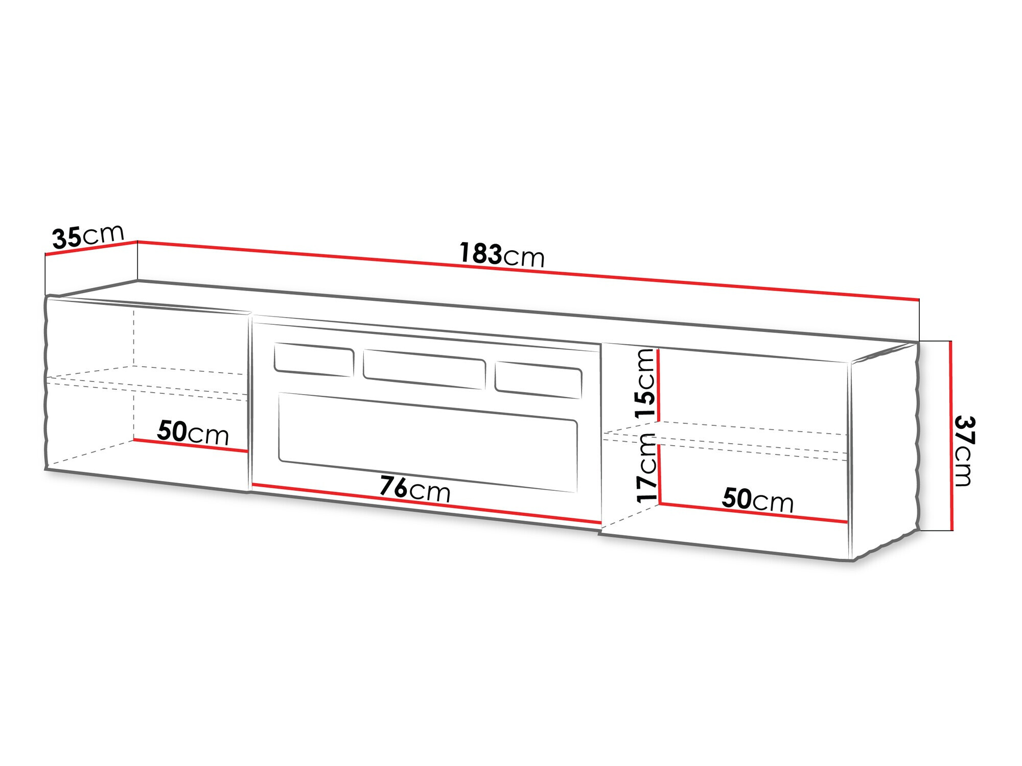 TV galds Charlotte 207 (Balts)