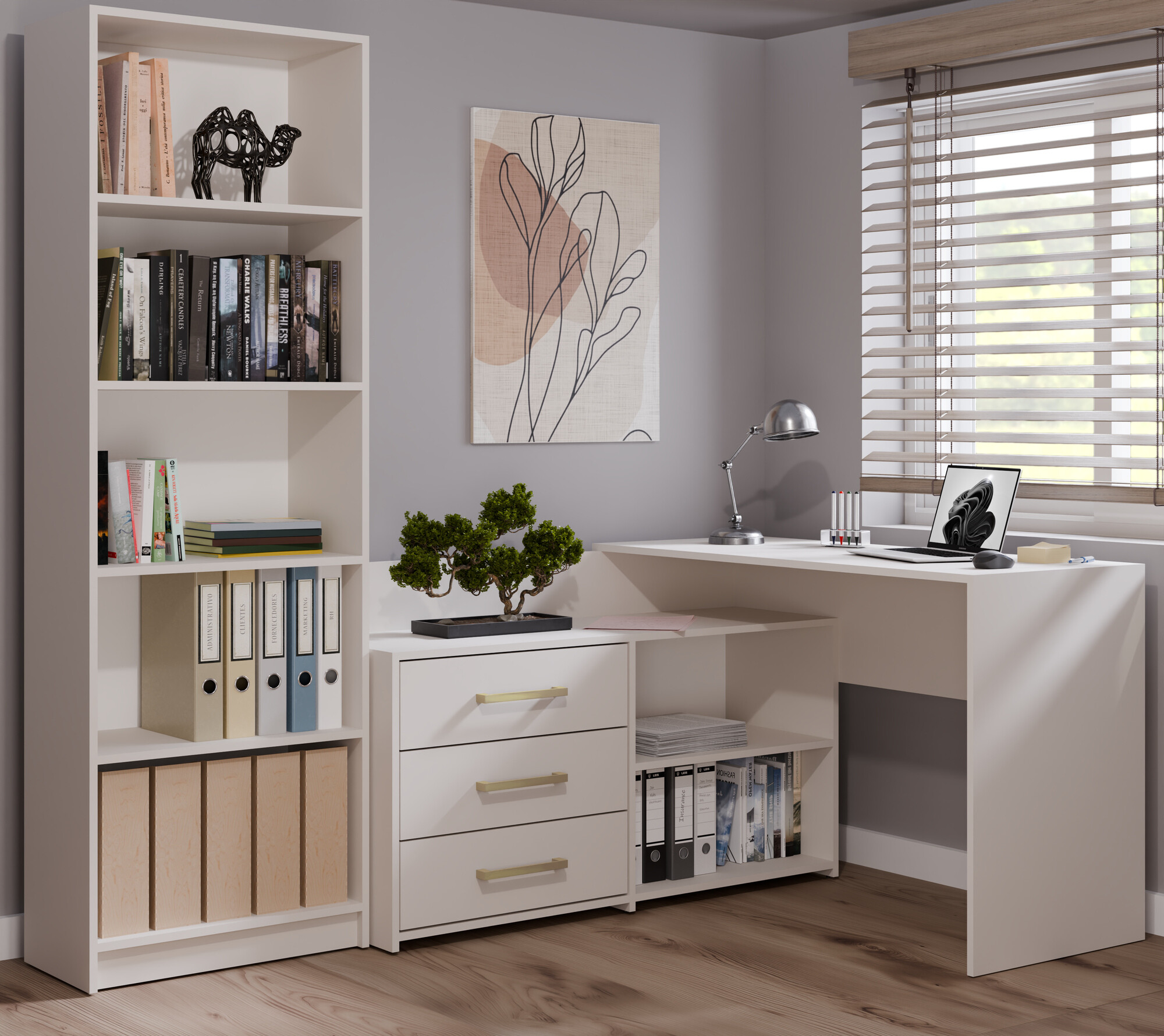 Угловой письменный стол Mandeville 131 (Кашемир)