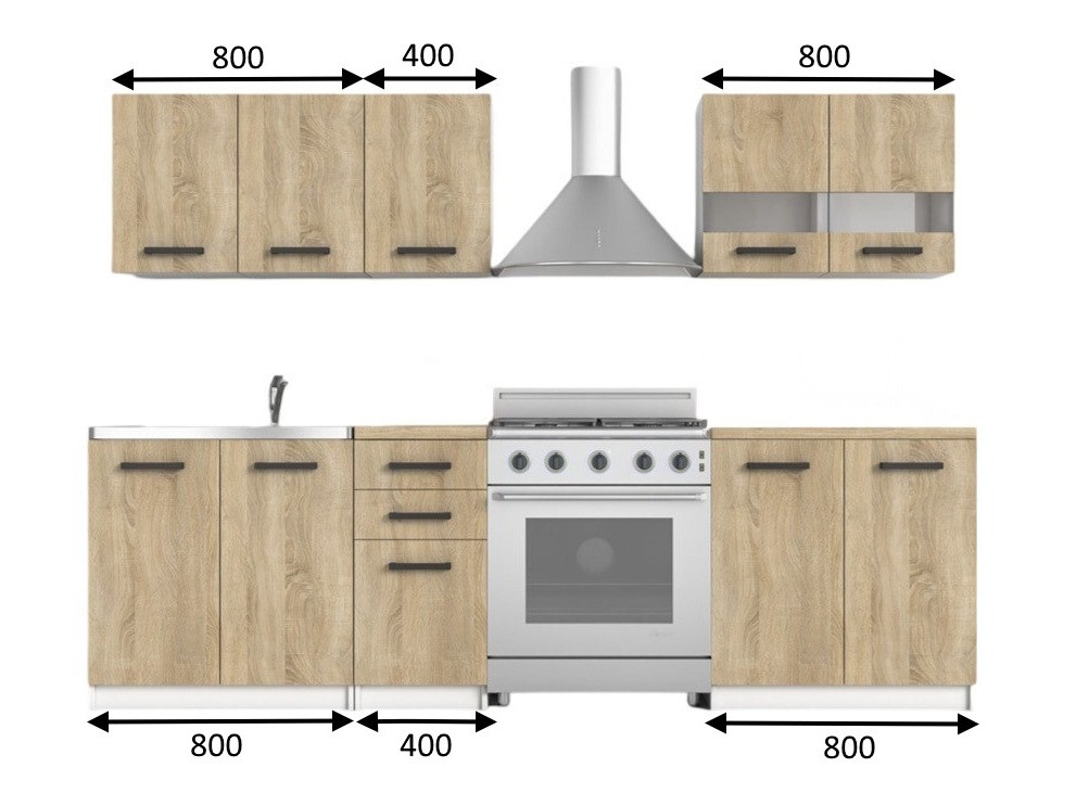 Virtuves komplekts Mandeville 240 (Sonomas ozols)