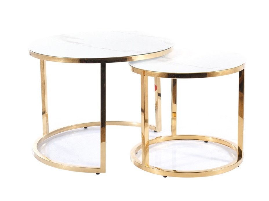 Комплект журнальных столиков Detroit 520 (Белый мрамор)