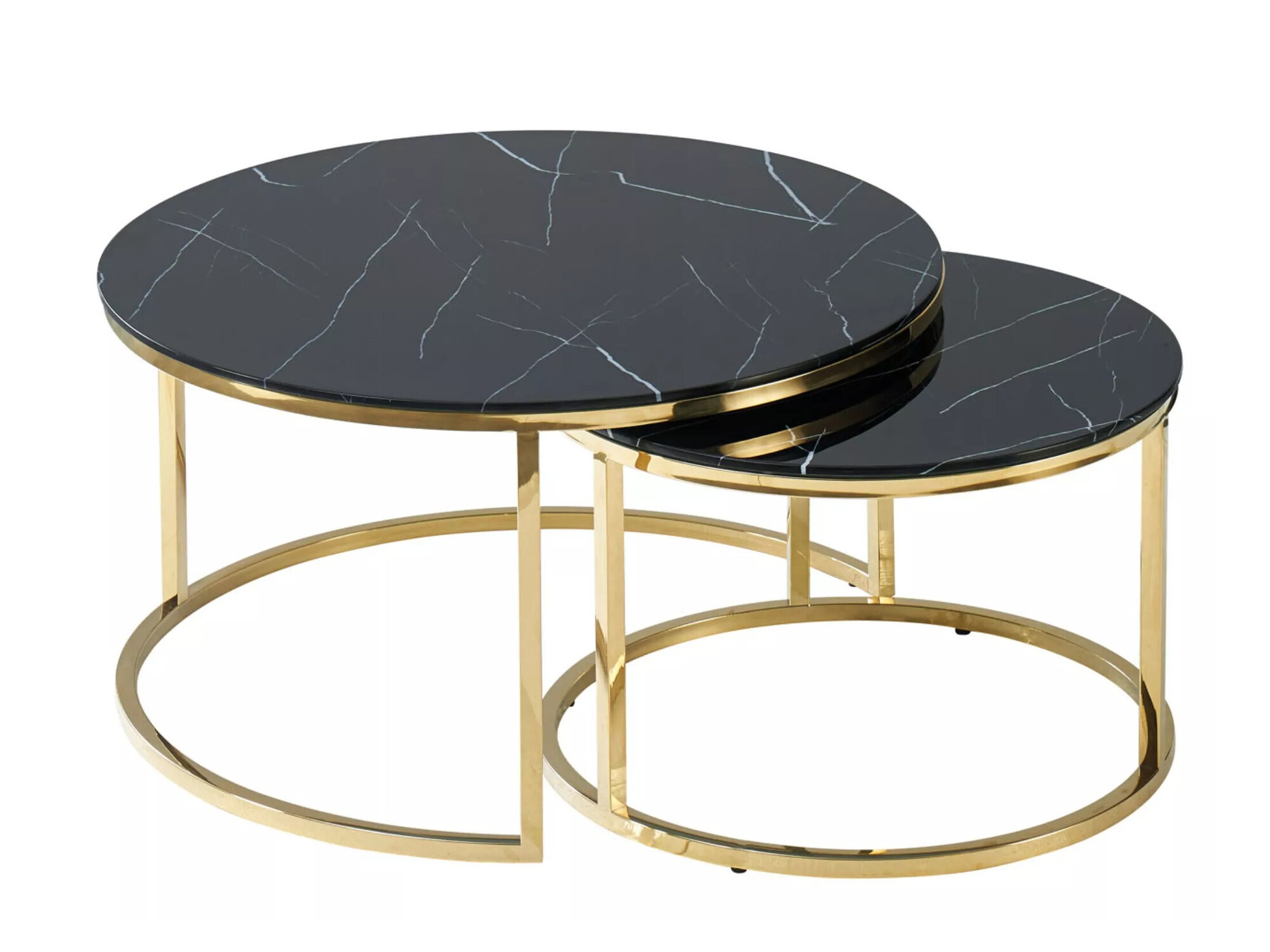 Комплект журнальных столиков Detroit 520 (Черный мрамор)