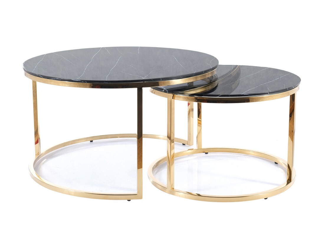 Комплект журнальных столиков Detroit 521 (Черный мрамор)