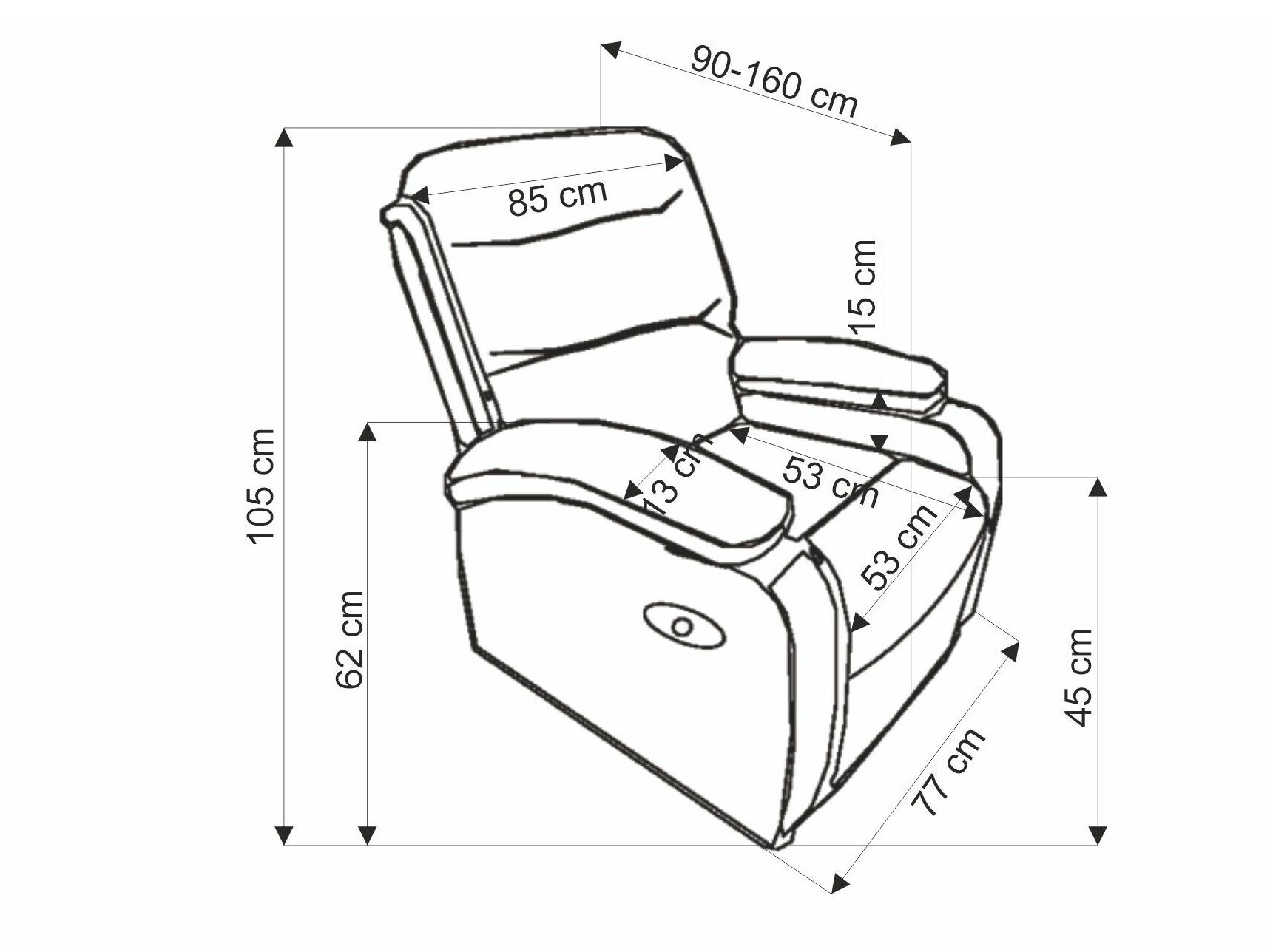 Кресло реглайнер Houston 1856 (Серый)
