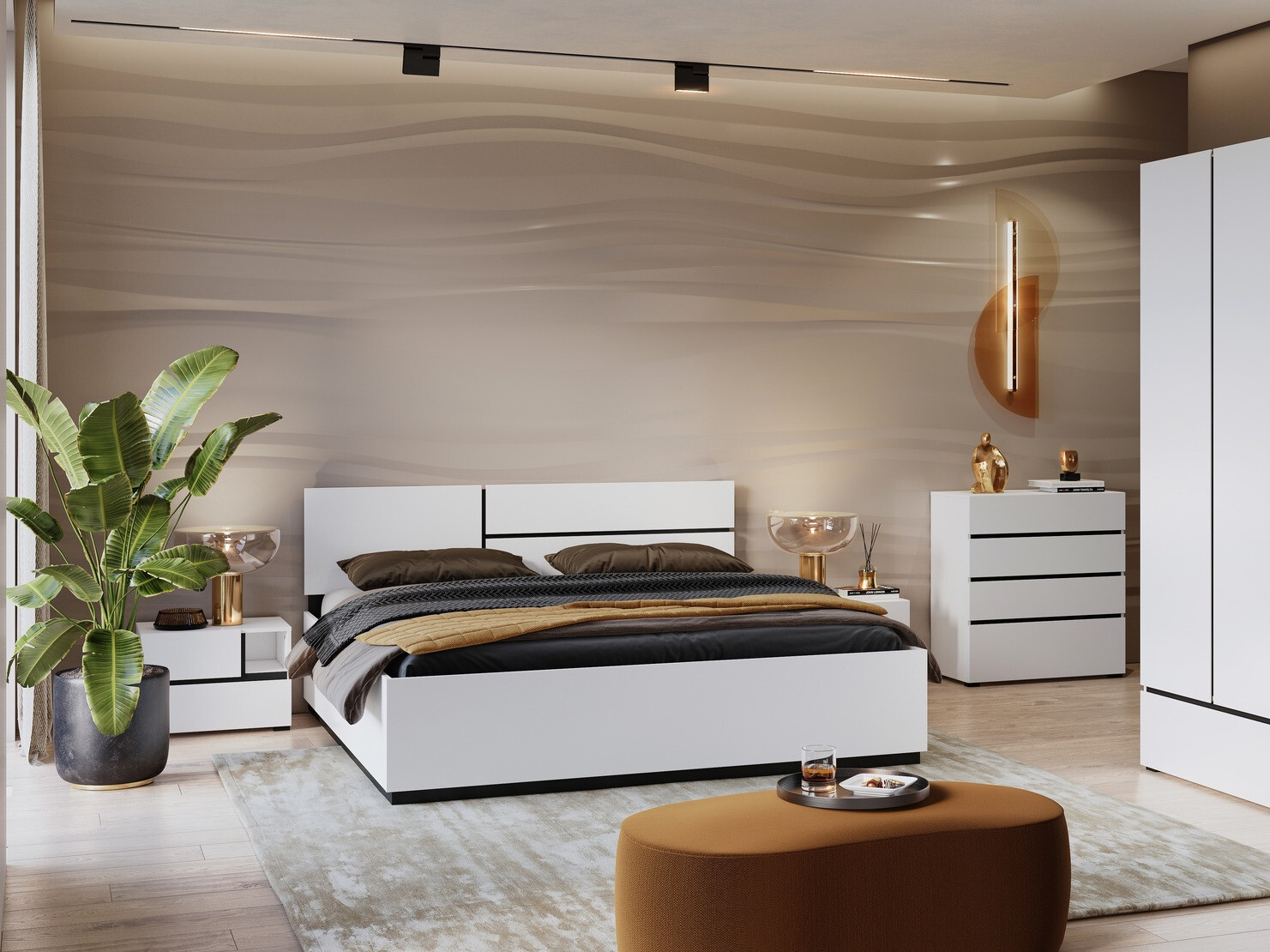 Naktsgaldiņš Alfere 120 (Balts)