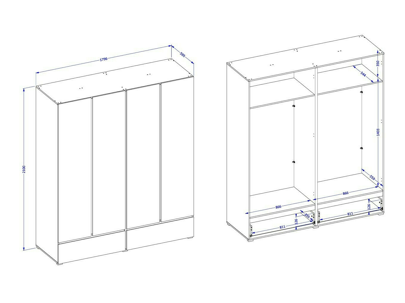 Skapis Alfere 119 (Balts)
