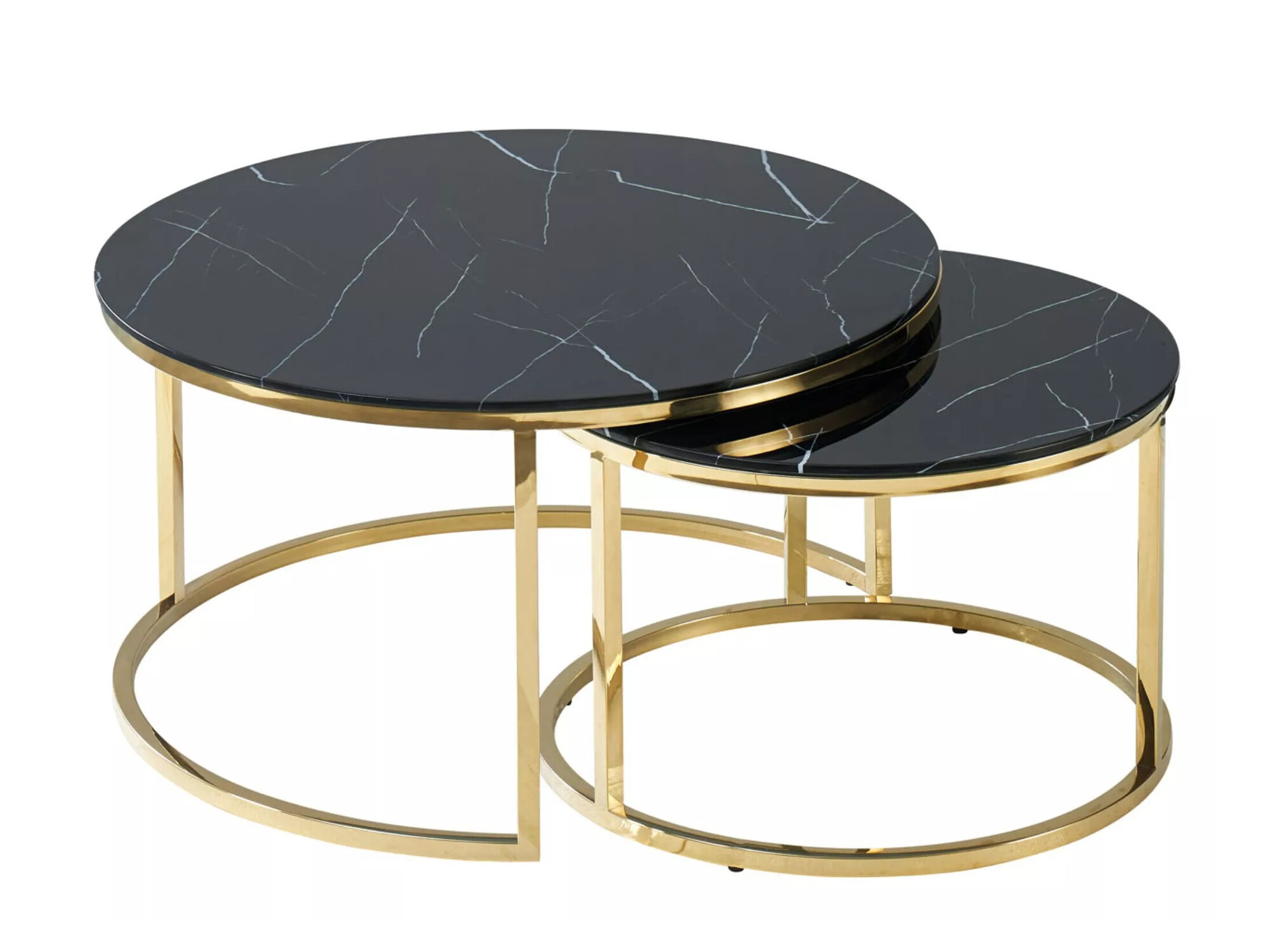 Žurnālu galdiņu komplekts Detroit 521 (Melnais marmors)