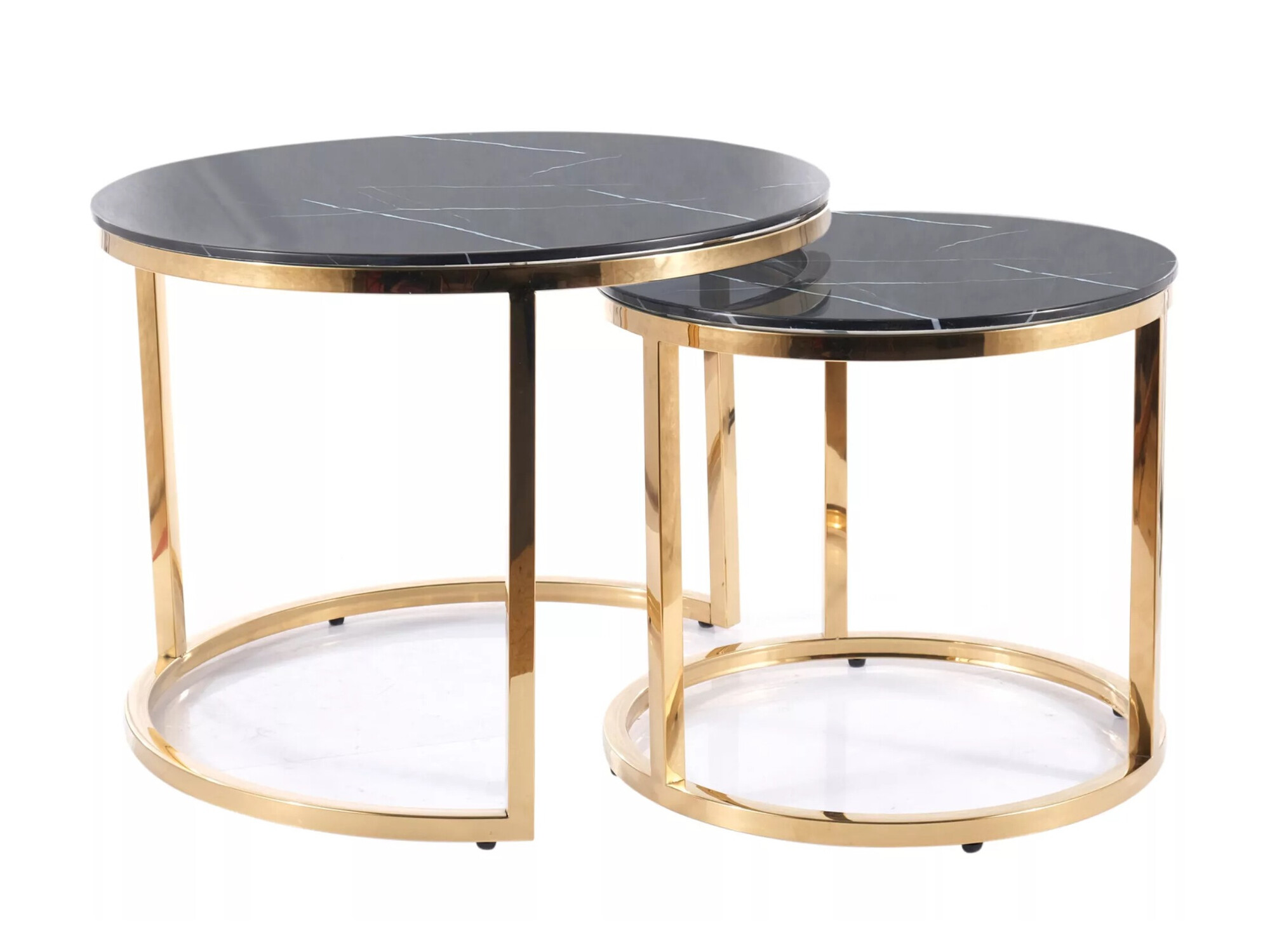 Žurnālu galdiņu komplekts Detroit 521 (Melnais marmors)