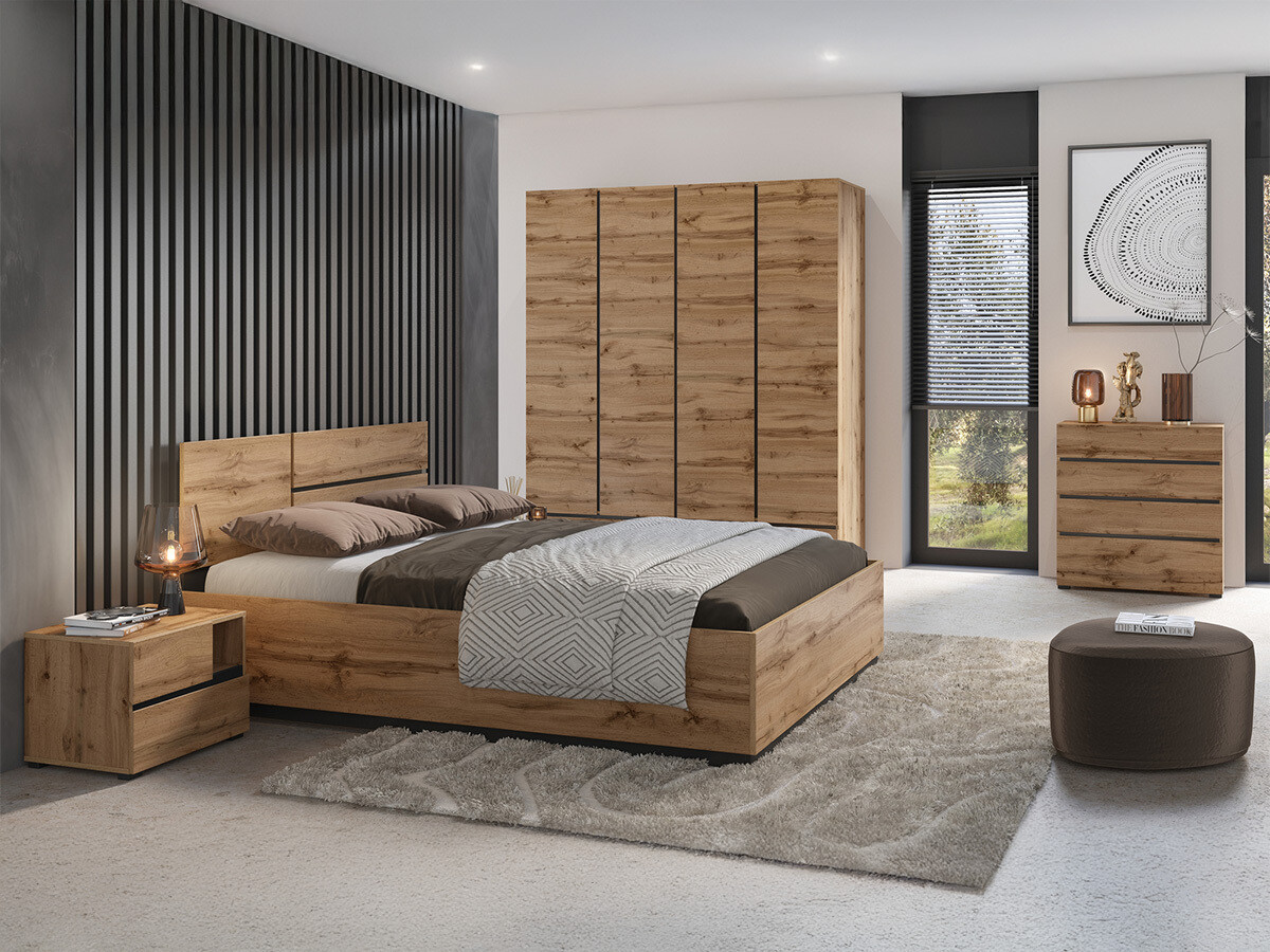 Guļamistabas komplekts Alfere 124 (Votan ozols)