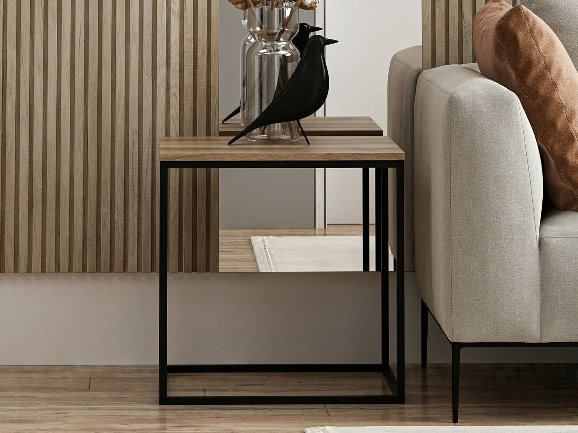 Kafijas galdiņš Kailua 1307 (Melns + Riekstkoks)