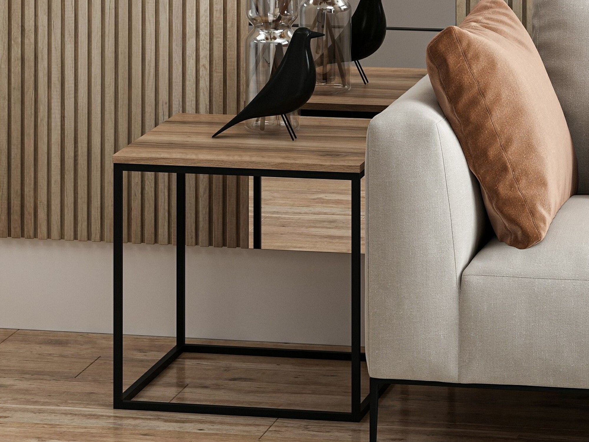 Kafijas galdiņš Kailua 1307 (Melns + Riekstkoks)