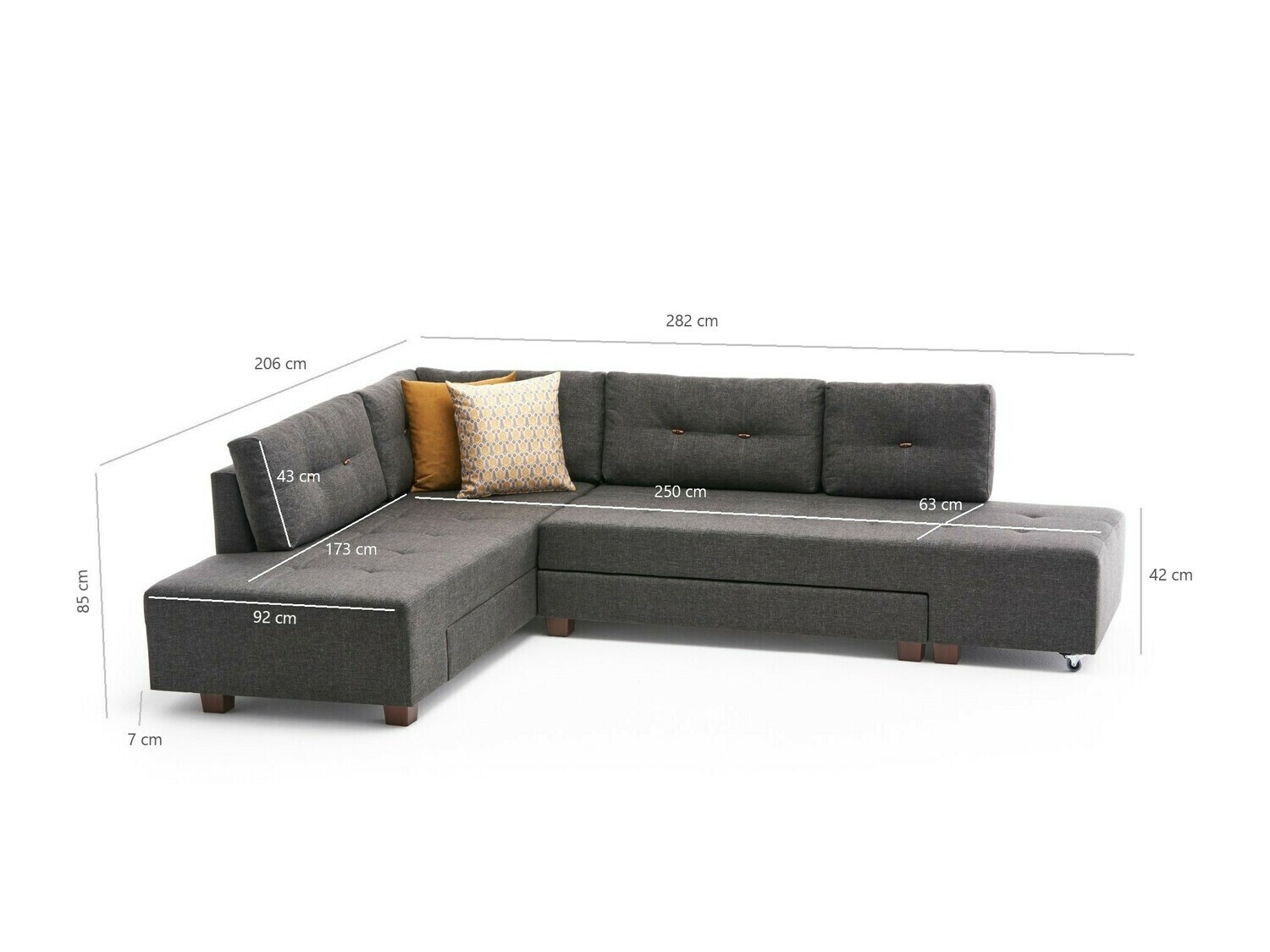 Stūra dīvāns Altadena 296 (Bordo)