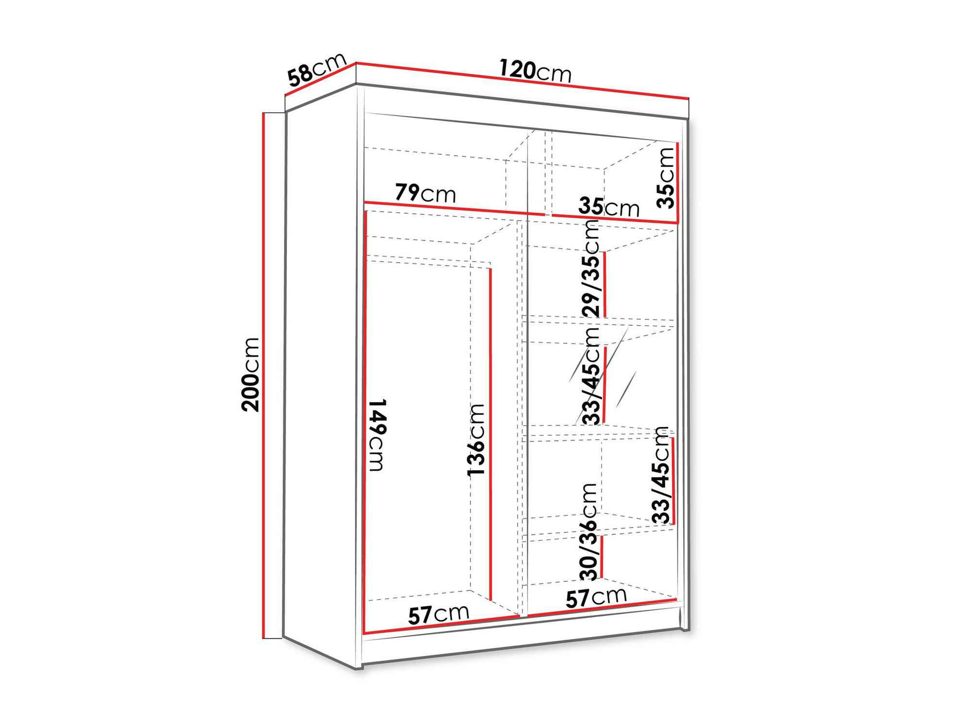 Skapis Closico 188 (Balts)