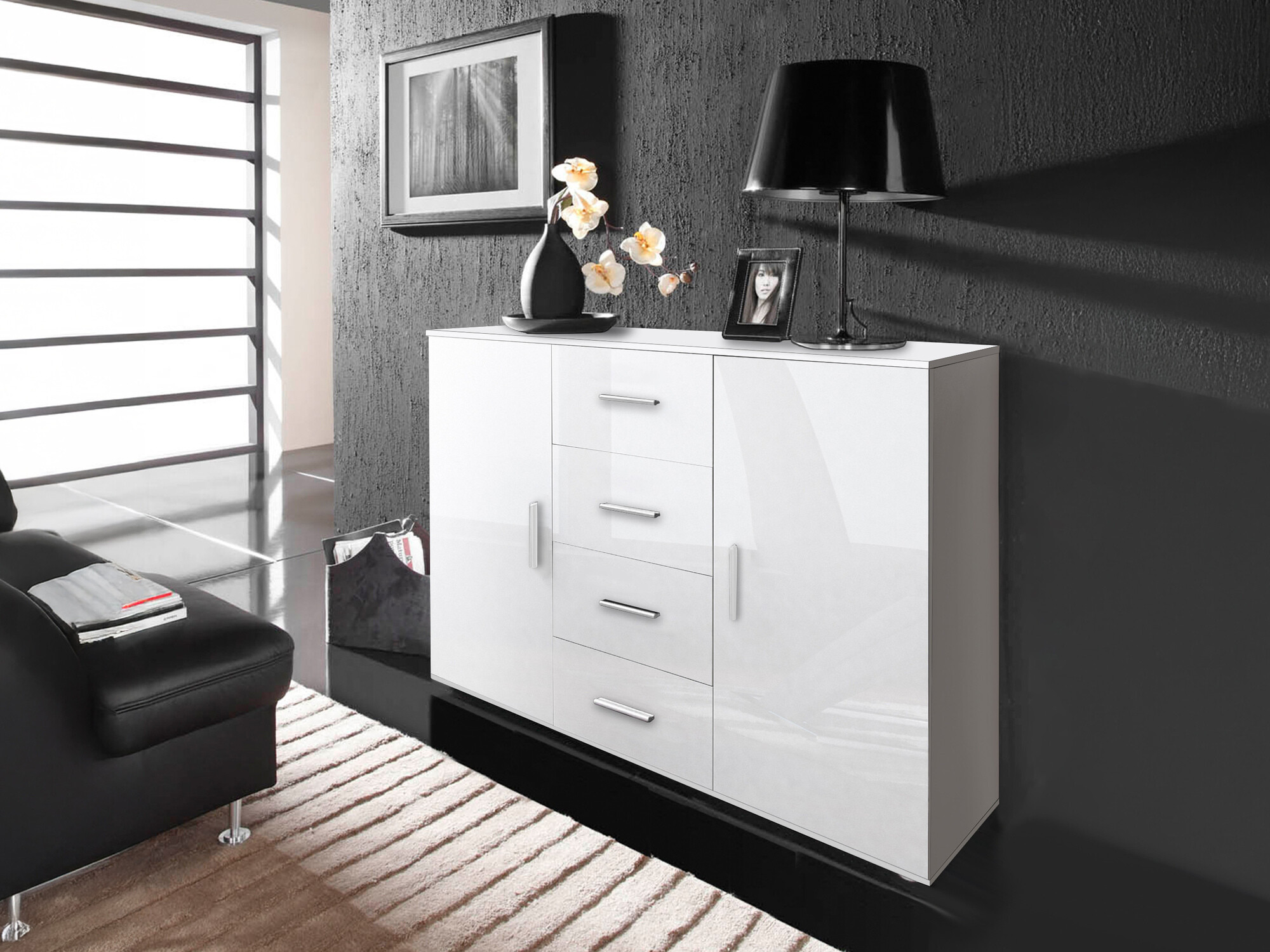 Kumode Charlotte 118 (Balts + Glancēts balts)