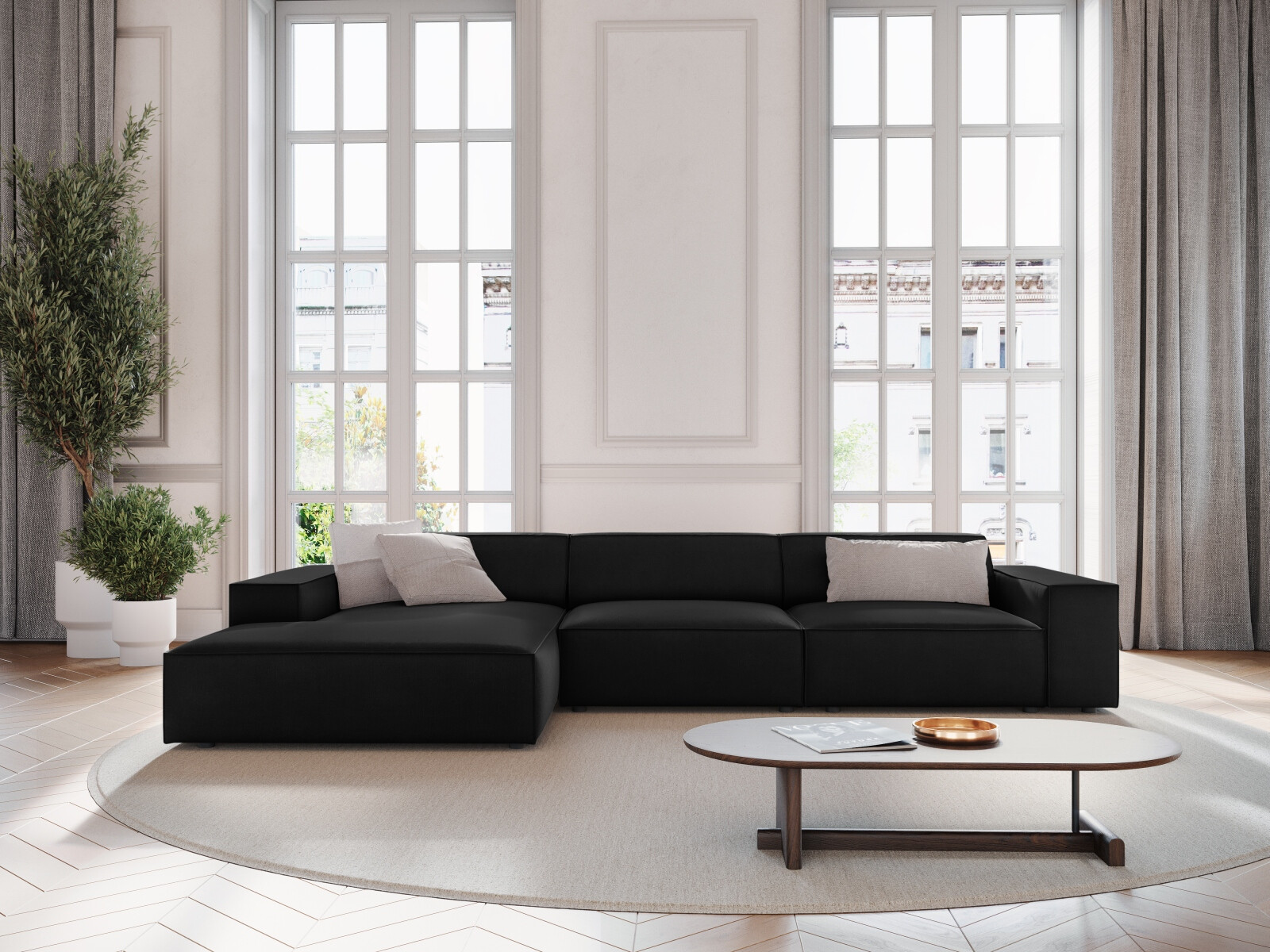 Moduļu stūra dīvāns Lomcalu 102 (Bluvel 19)