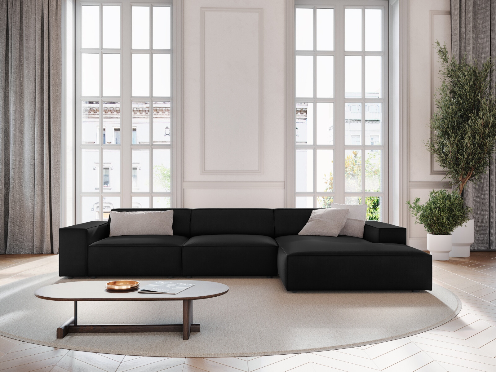 Moduļu stūra dīvāns Lomcalu 102 (Bluvel 19)