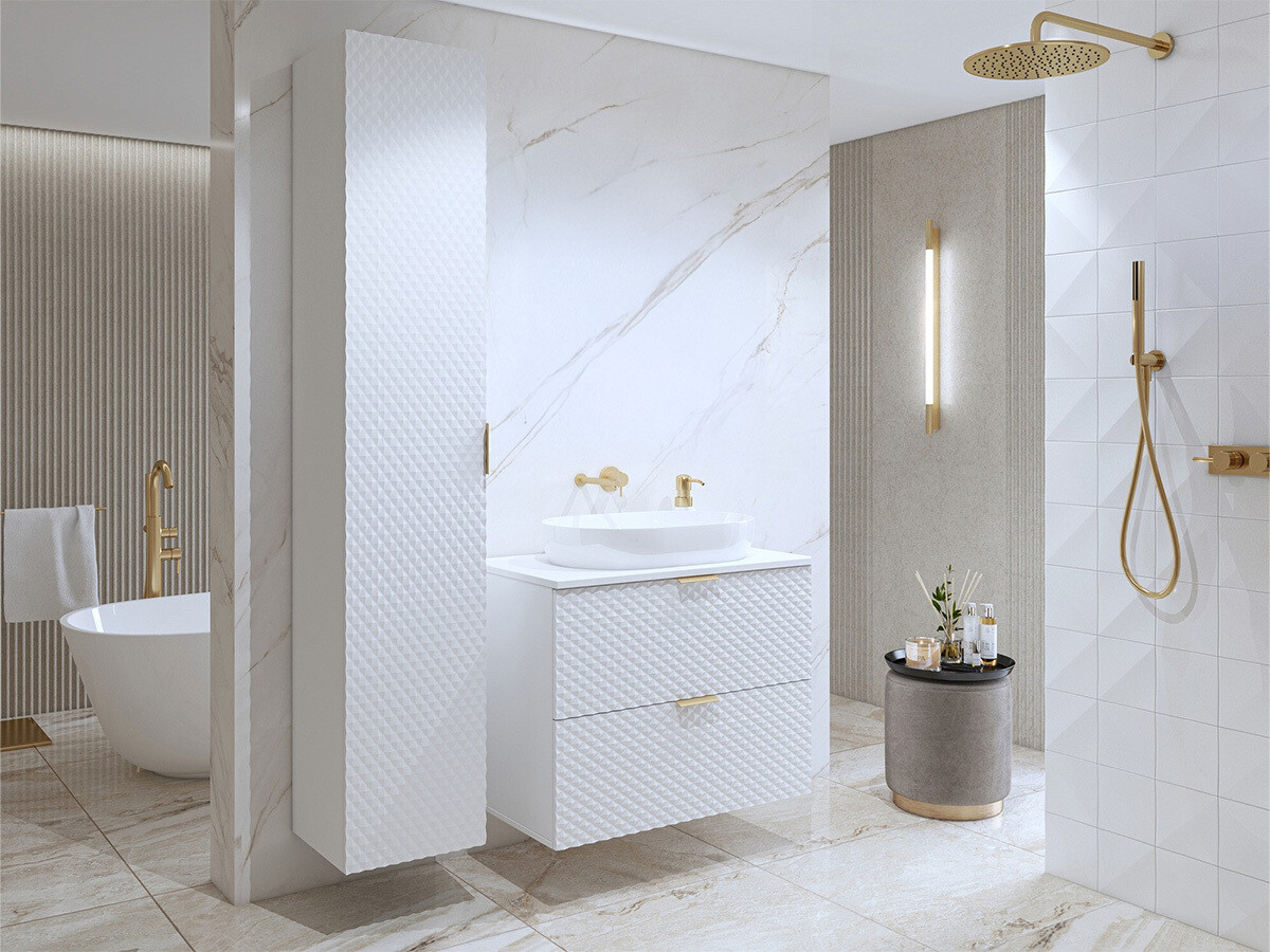 Piekarams vannas istabas skapītis Liretu 105 (Balts)